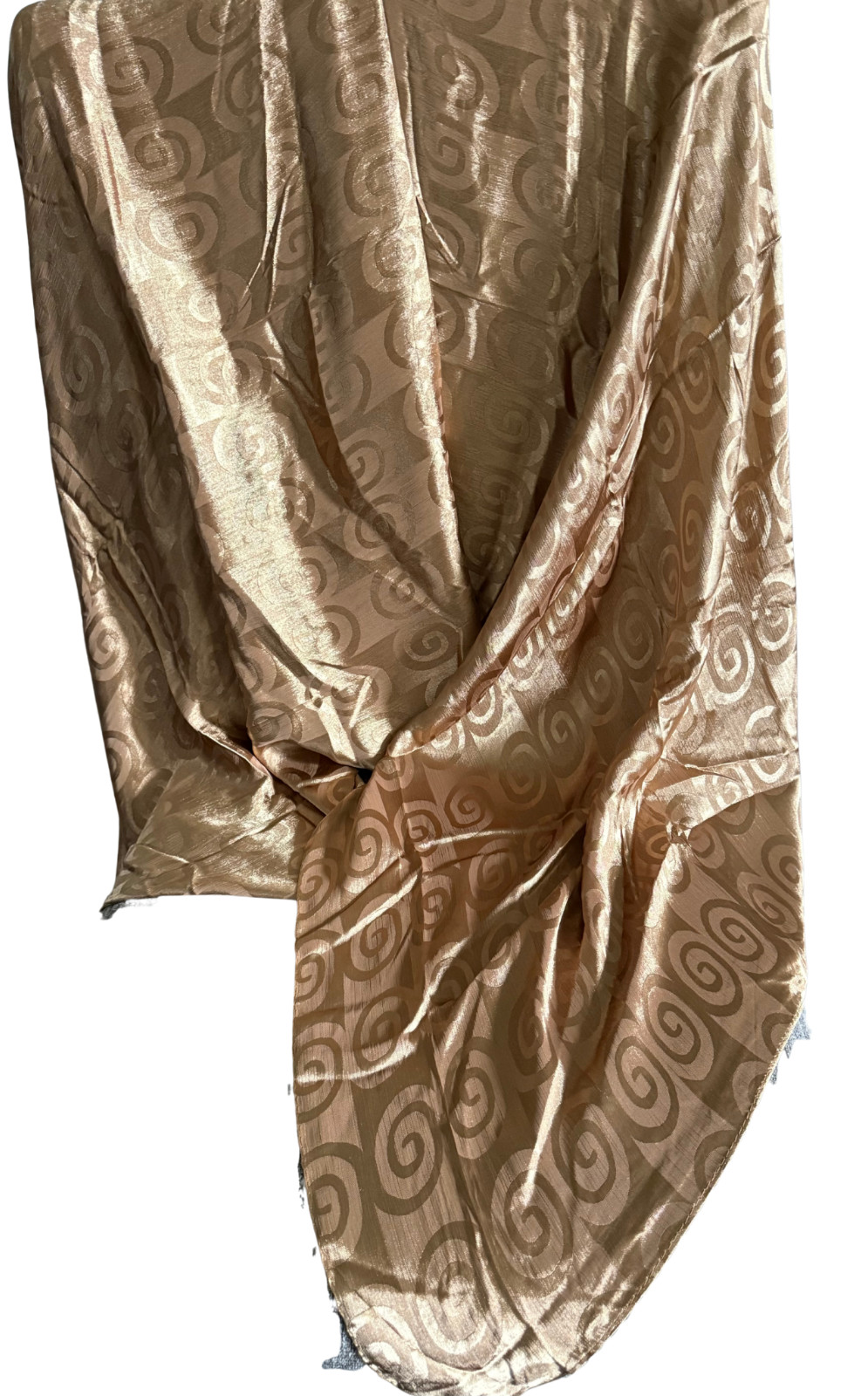 Silk Striped Printed Scarf for Women – Brown Gold