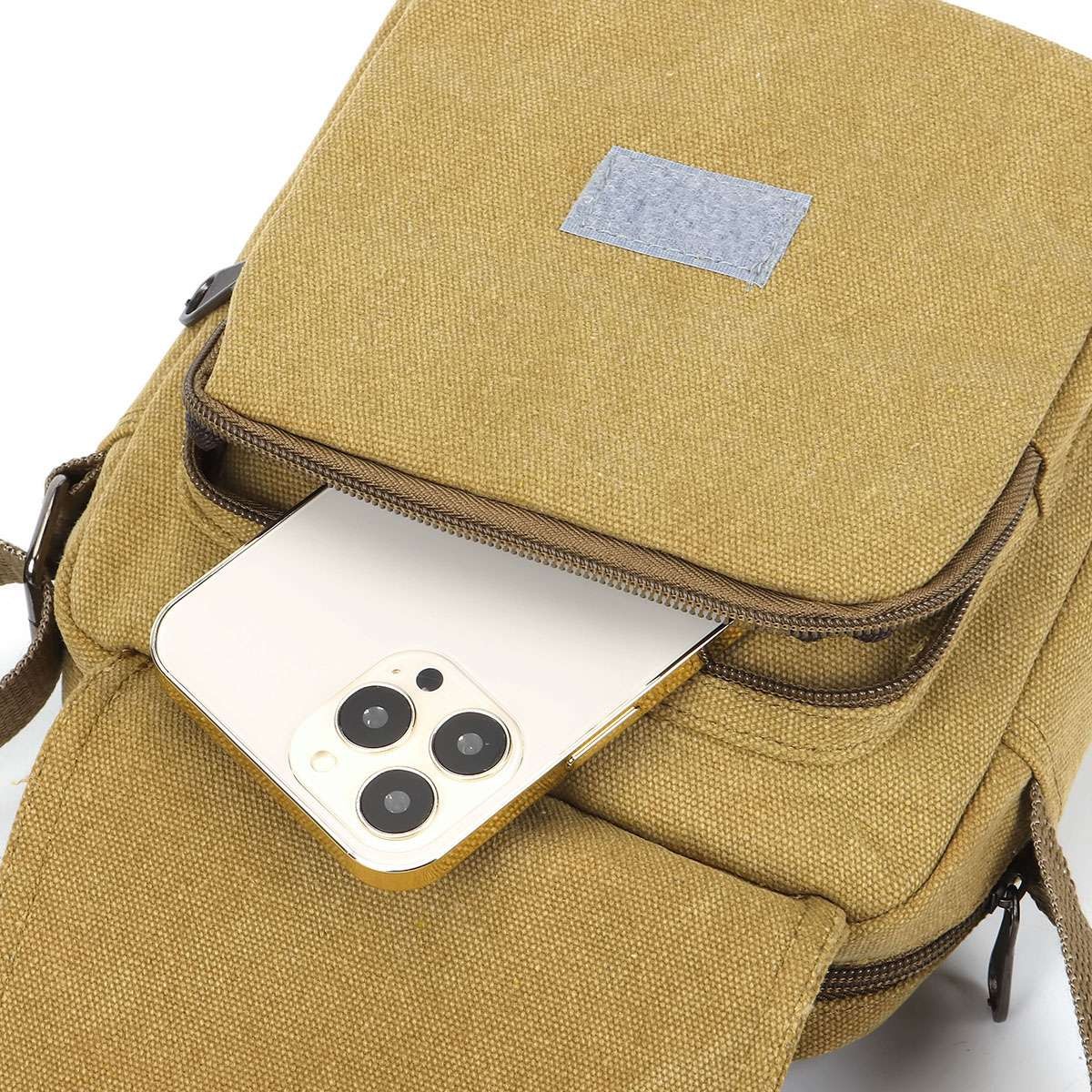USA Vintage Canvas Crossbody Bag Portable School Satchel Messenger Shoulder Men