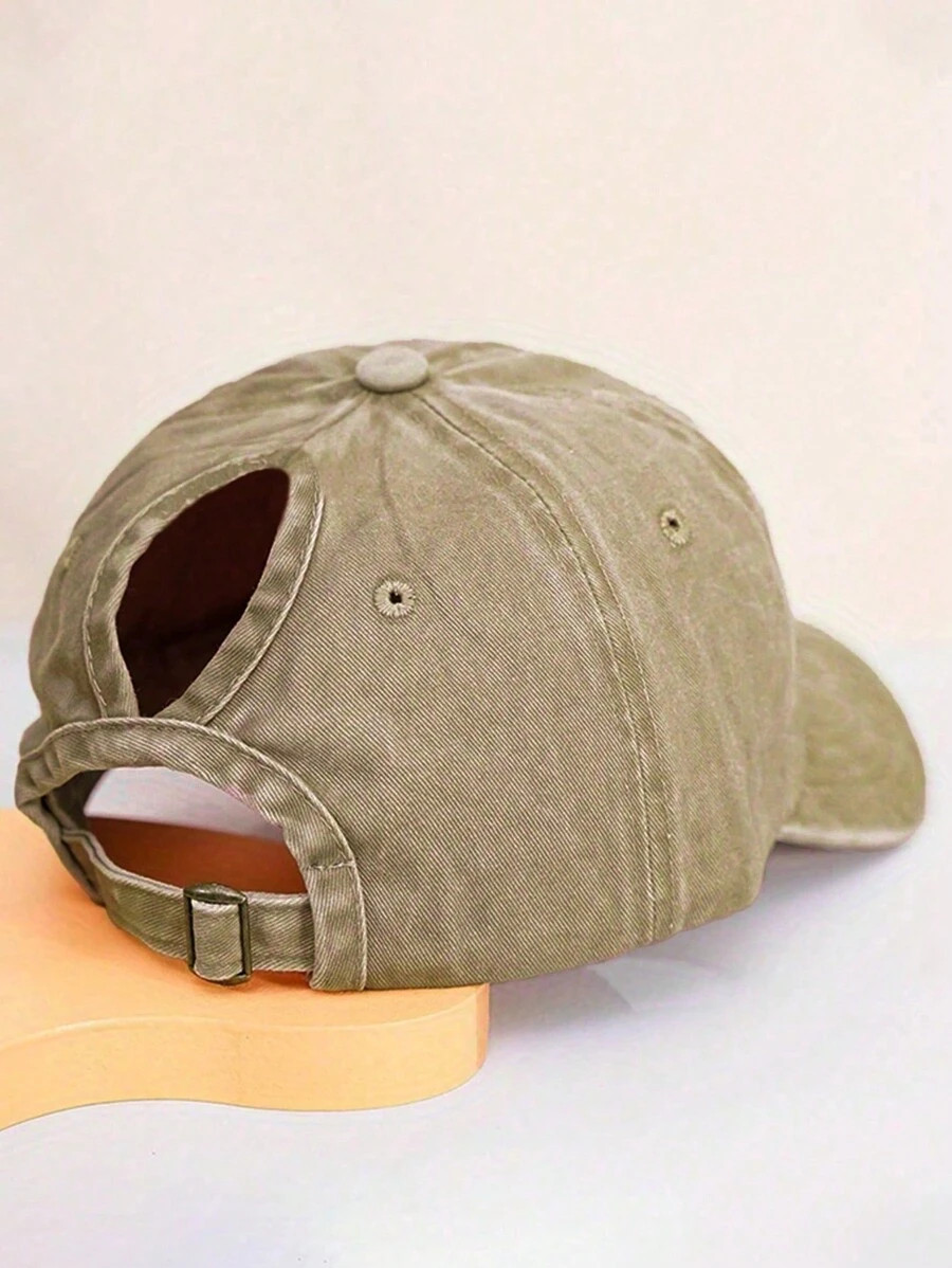 Distressed Baseball Cap Ponytail Unstructured Dad Hat Washed Y2K Anti-UV