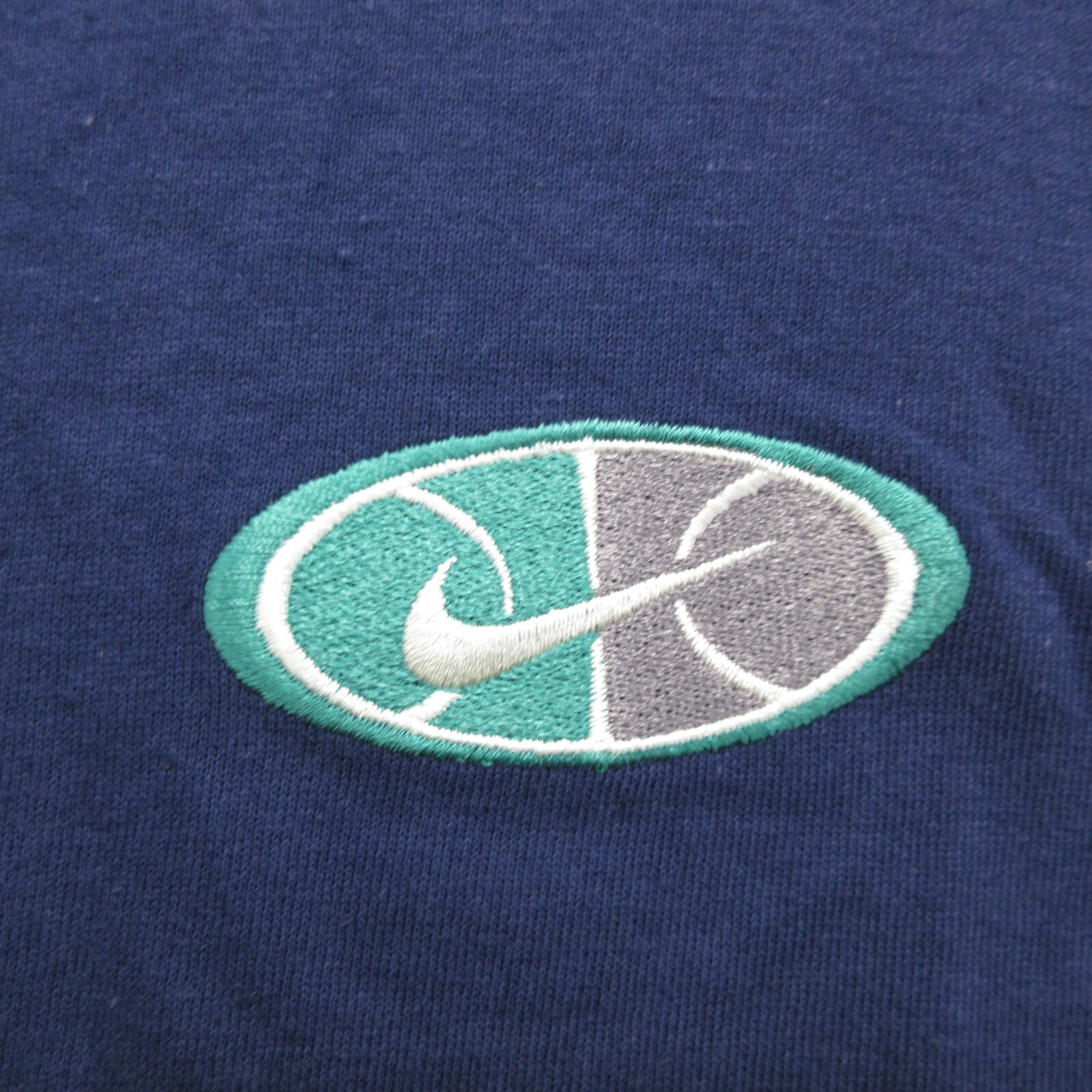 Nike Vintage Embroidered Center Swoosh Short Sleeve Shirt Mens L Blue 90’s #