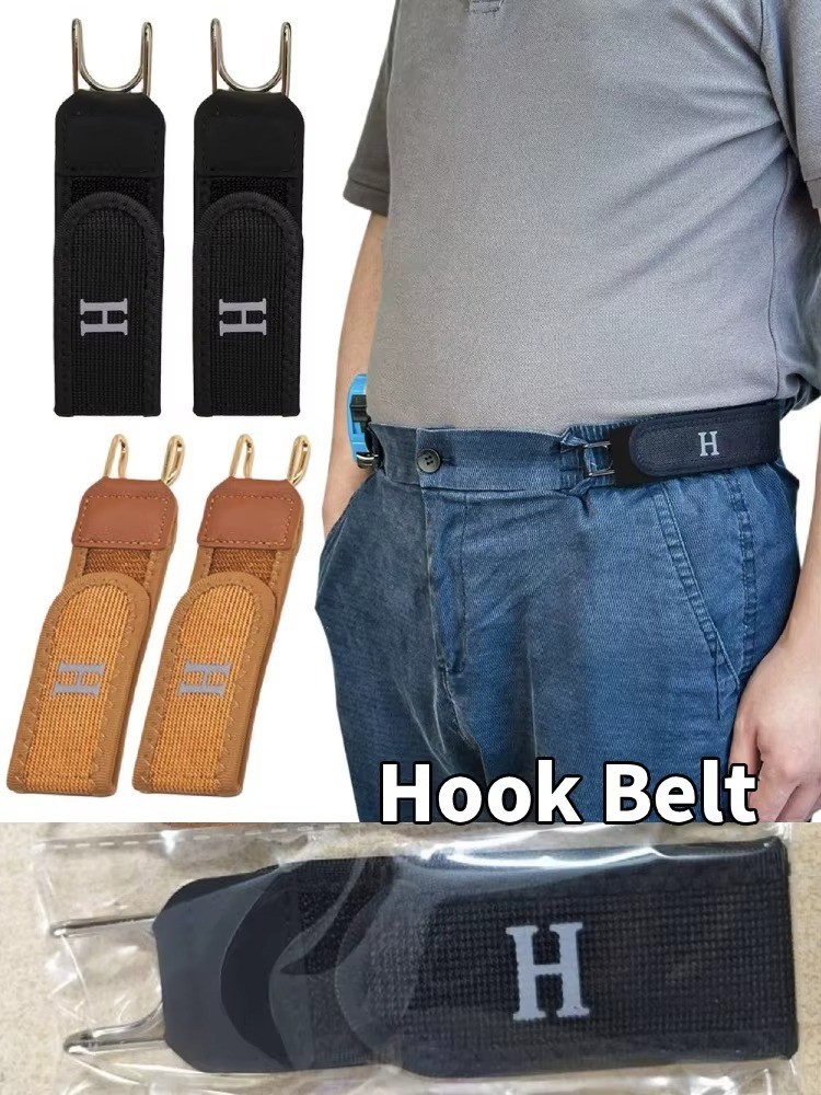Invisible Elastic Belt No Buckle with Durable Metal Hook Closure Comfortable Adj