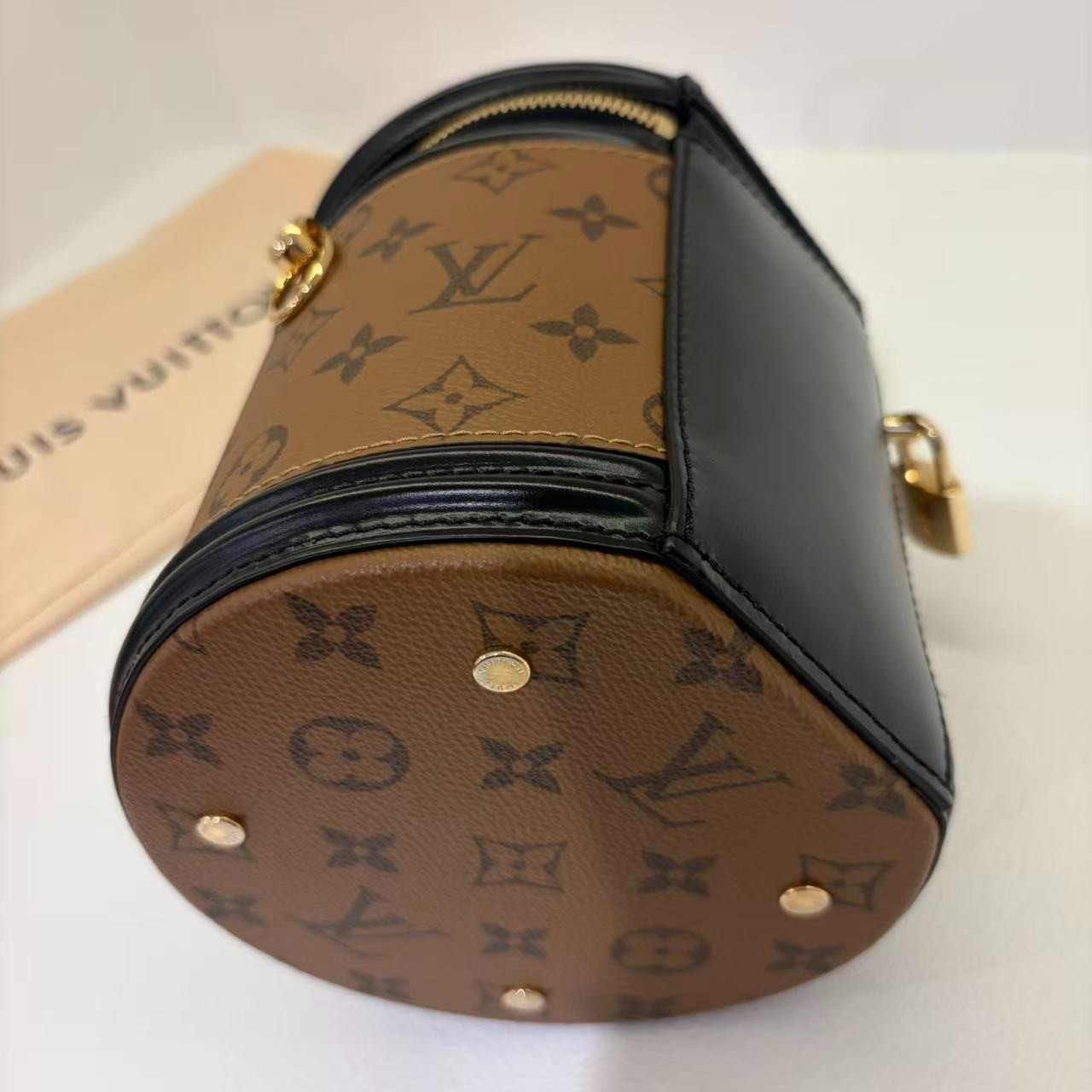 Louis Vuitton Cannes Monogram Reverse Canvas Handbag Bucket Bag Brown