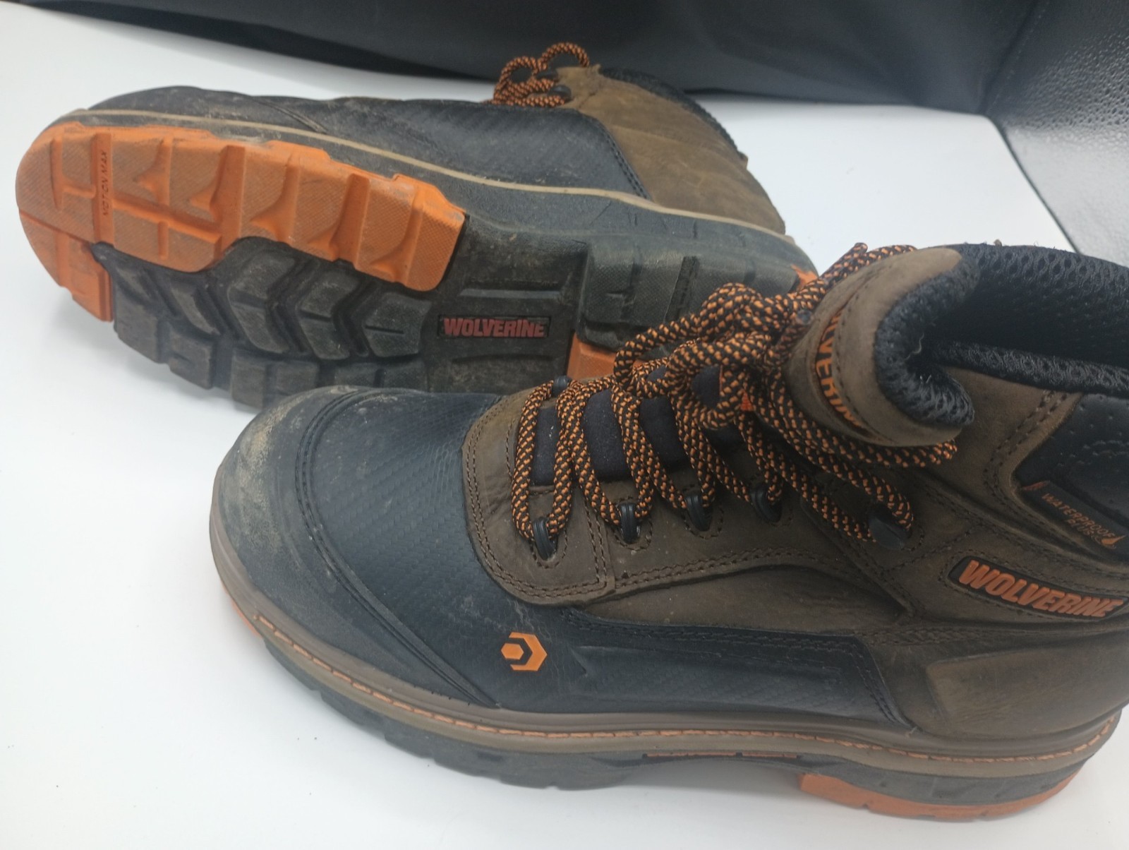 Wolverine – Men’s Overpass Mid Comp Toe Boot, Brown, Size 7.5 (Moderate Wear)