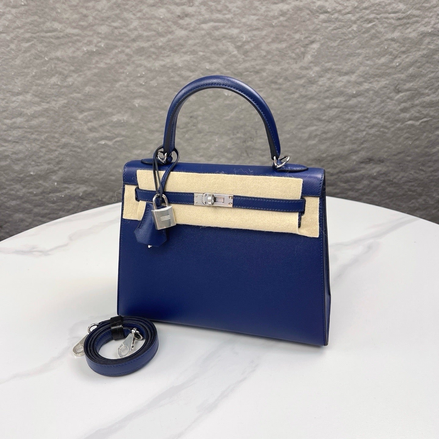 Hermes Kelly 25 73 Bleu Saphir Madame (mk103190)
