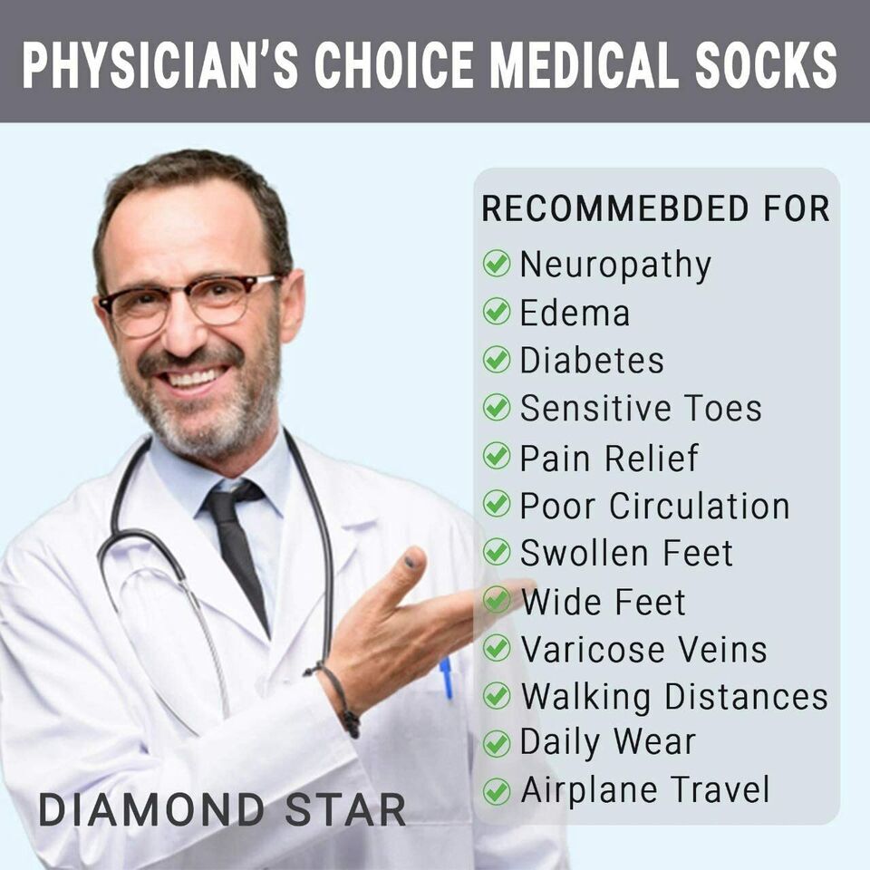 6 Pairs Grey Diabetic Ankle Quarter Crew Socks Circulatory Health Cotton Men