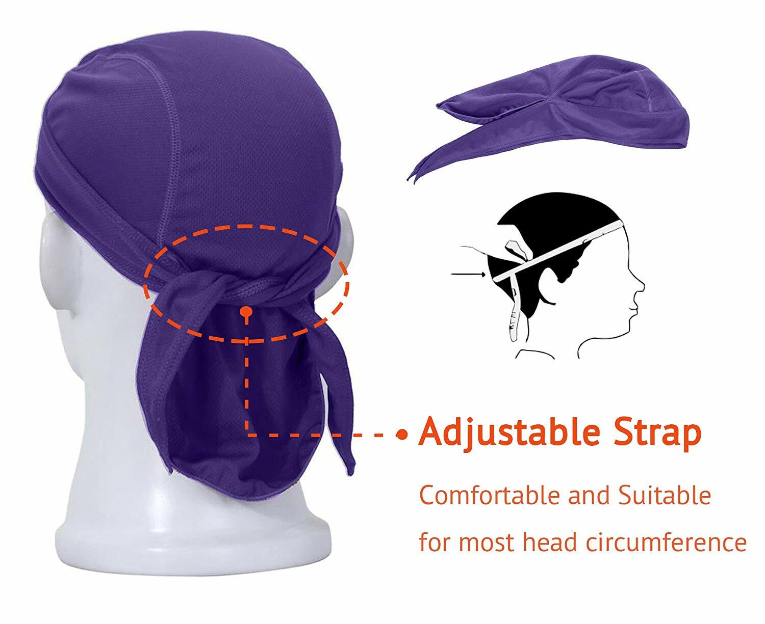 2 Pack Motorcycle Wrap Du Do Black Bandana Paisley Doo Rag Head Skull Cap Durag