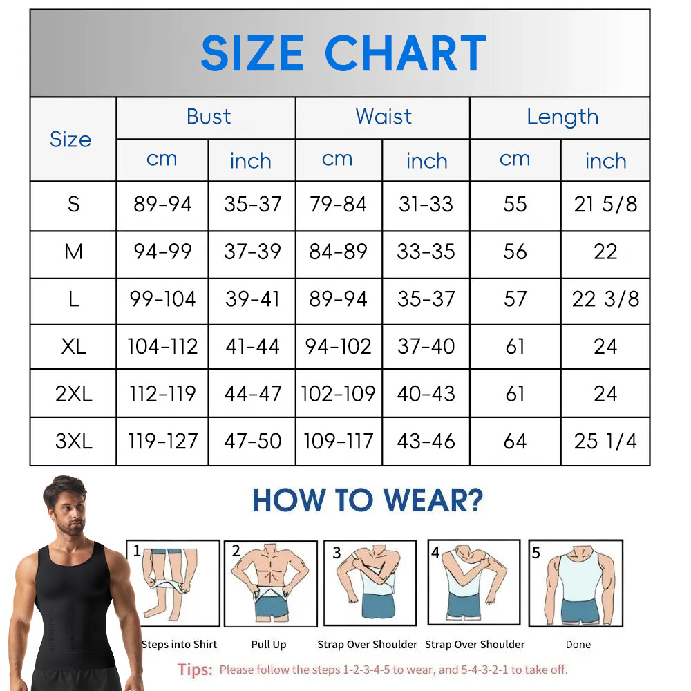 Mens Slimming Body Shaper Tank Top Abdomen Gynomastica Compression Vest Shirt US
