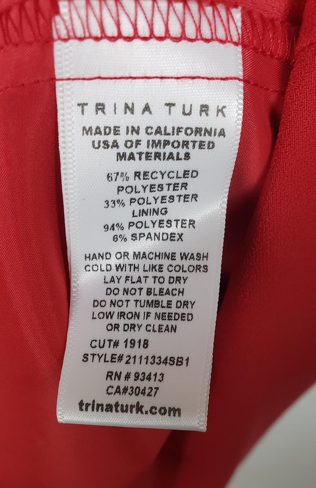 Trina Turk Horizon Dress 14 Red Draped Cowl Neck Classy Valentines Day