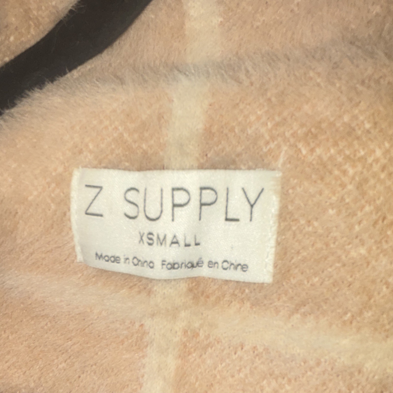 Z SUPPLY Plaid Button Jacket Beige White XS Mid-Length Long Sleeve Pockets
