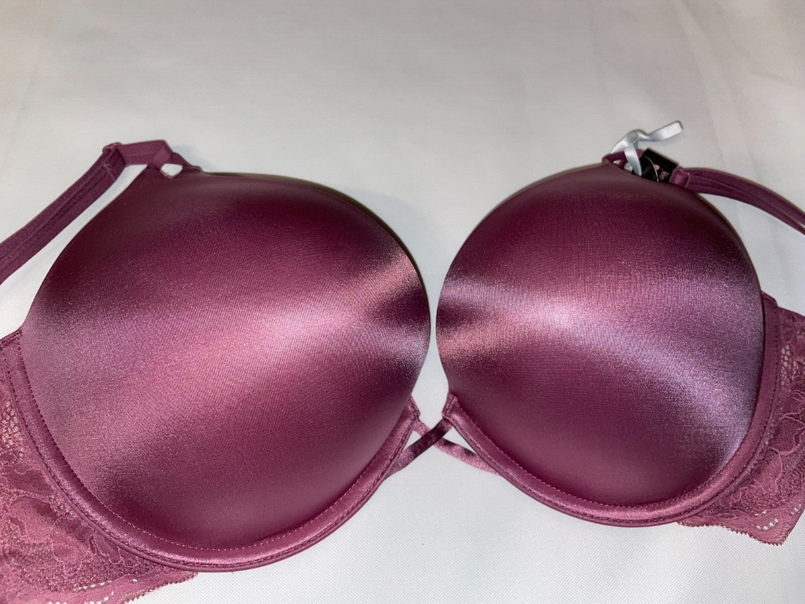 VICTORIA SECRET BOMBSHELL BRA ADD 2 CUP PLUNGE Super Push UP NEW Shine Strap