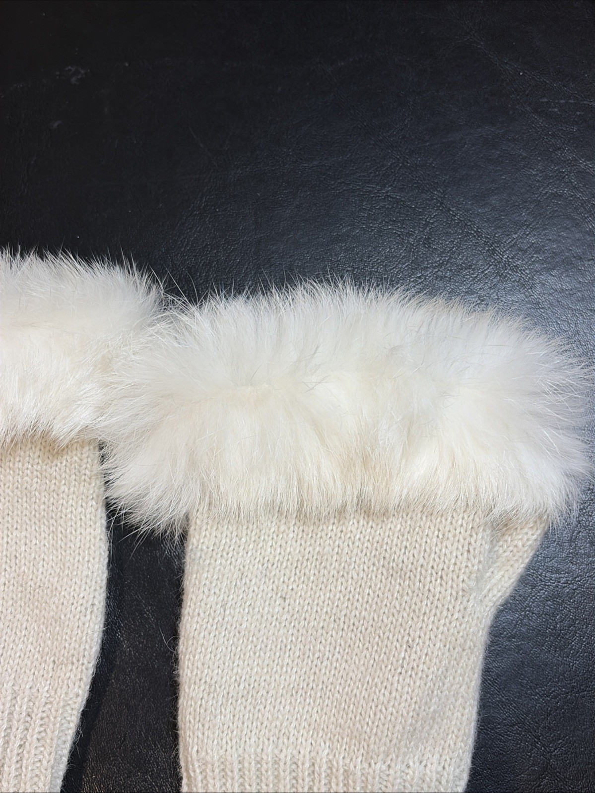 Women Fingerless Gloves Faux Fur Knitted Fall Winter Warmer Wrist