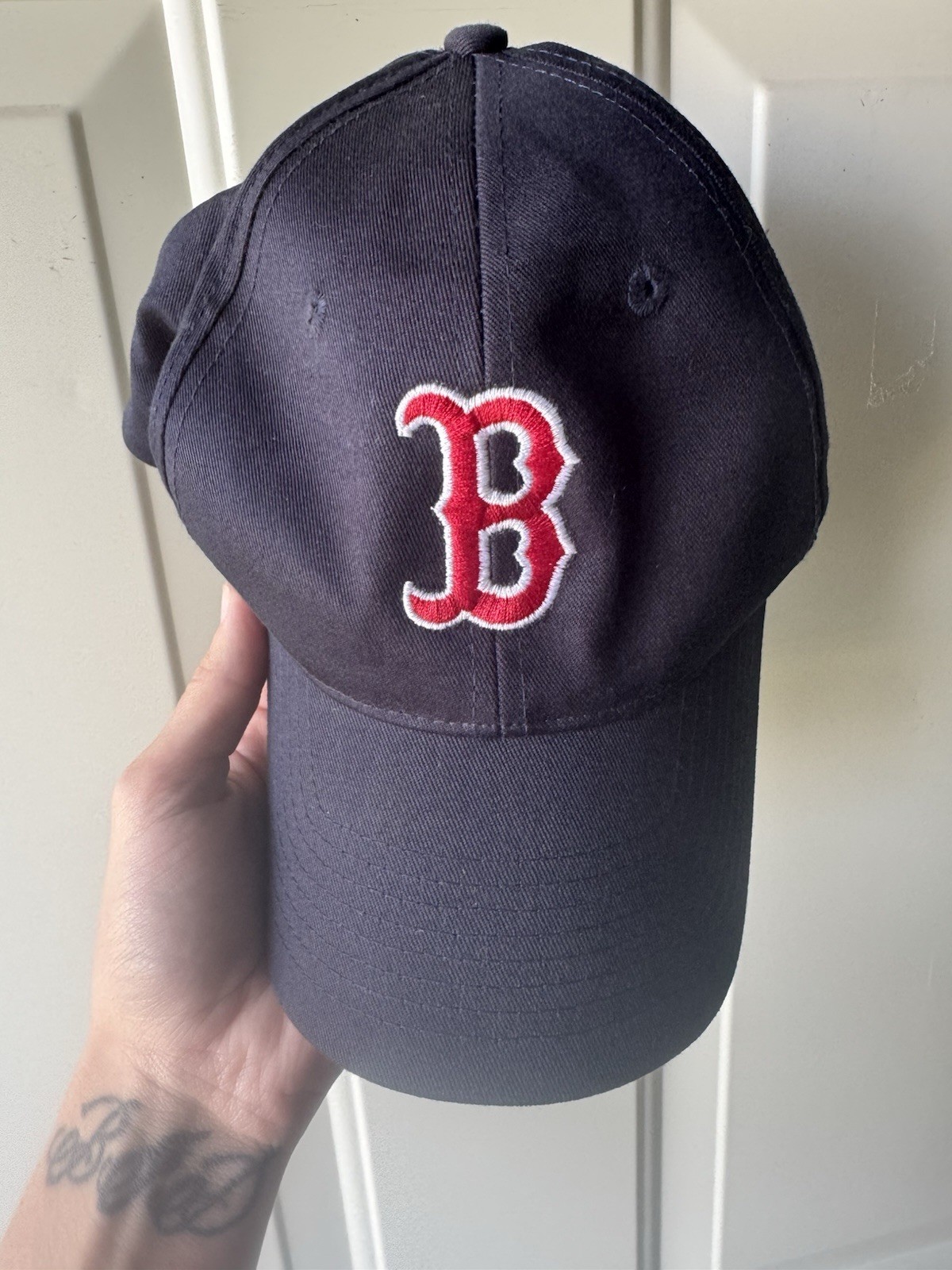 Navy Red Sox B Logo Adjustable Men’s Baseball Cap Hat One Size