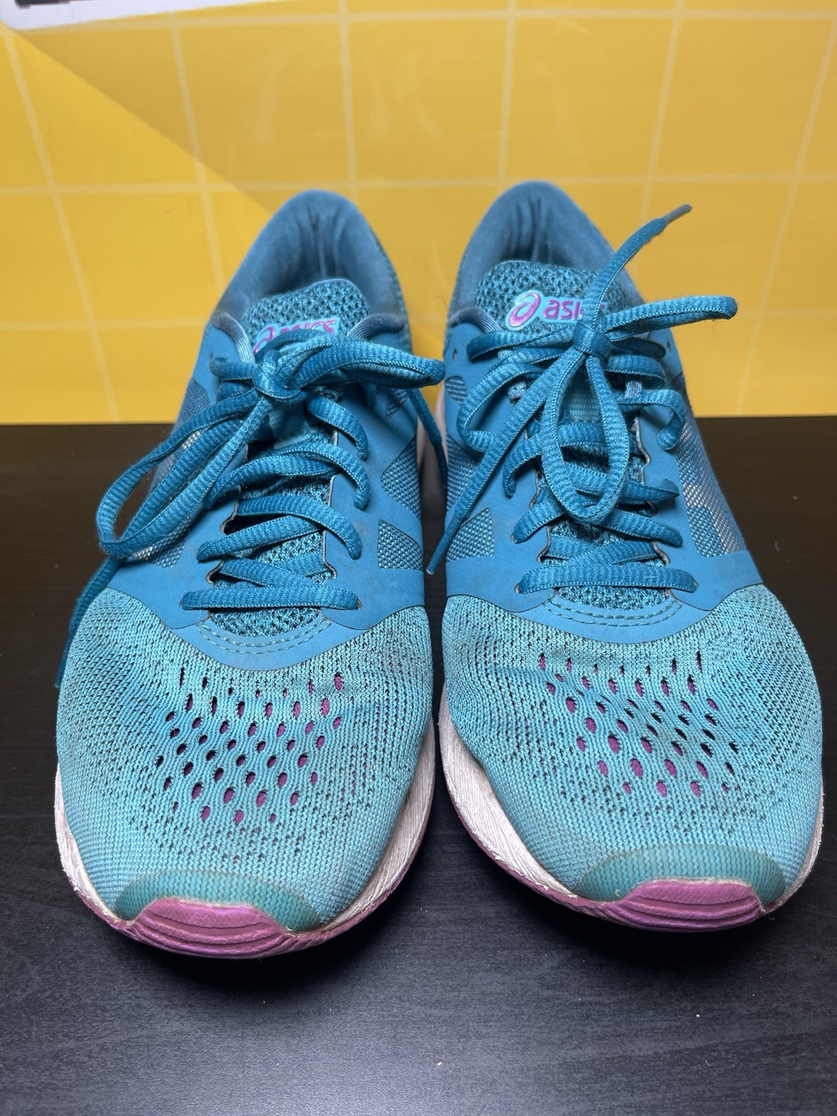 Asics Shoes Womens 9 Road Hawk Ff Running Sneakers Blue Lace Up Low Top T7D7N
