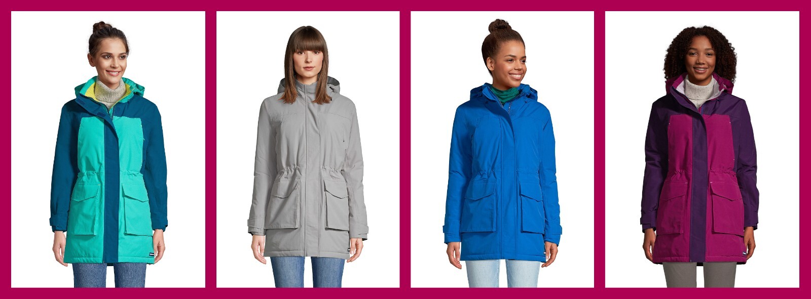 Lands’ End ~ Squall Women’s Wind & Waterproof Hooded Insulated Jacket $215 NIP