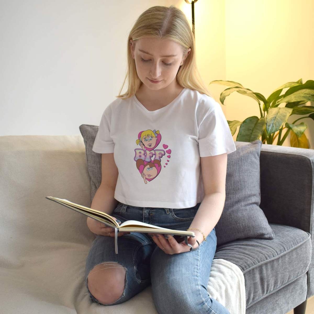 ‘Best Friends Forever’ Women’s Cotton Crop Tops (CO058605)