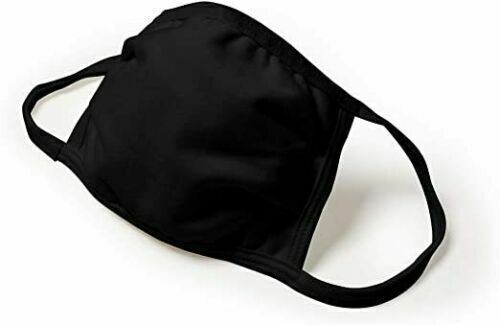 5 Pack Breathable Hanes Black Soft Cotton Reusable Protective Face Mask Cover