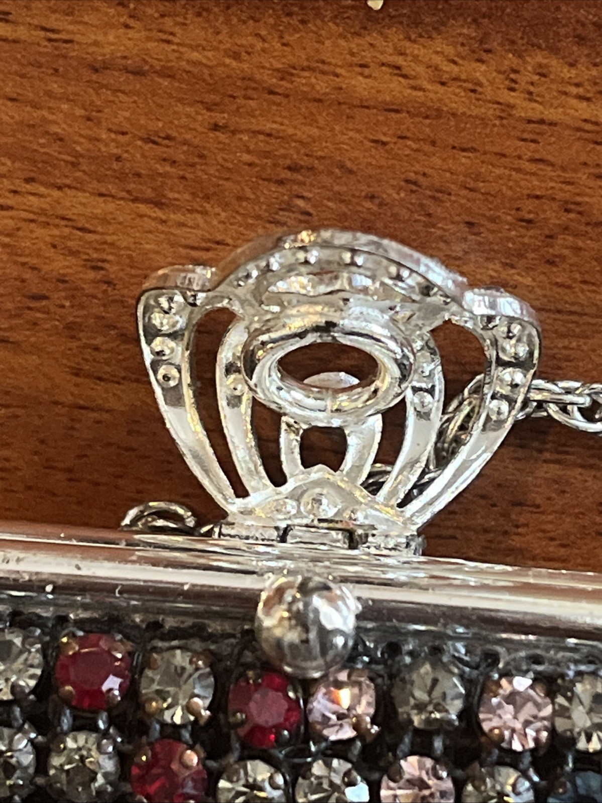Beautiful Vintage Colorful Rhinestone clutch Made In West Germany READ