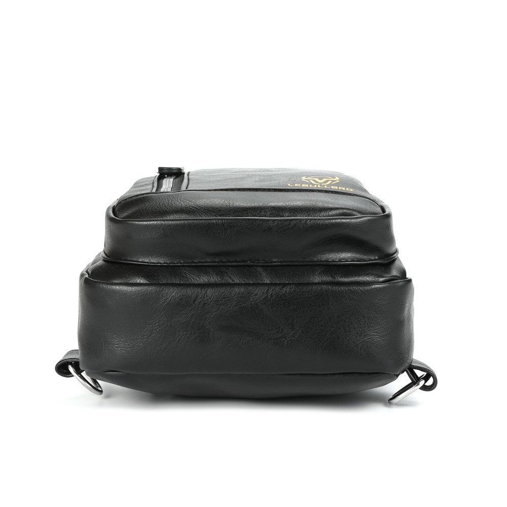 LEBULLBRO Men Leather Sling Bag Crossbody Chest Bag Shoulder Bag for Travel Work