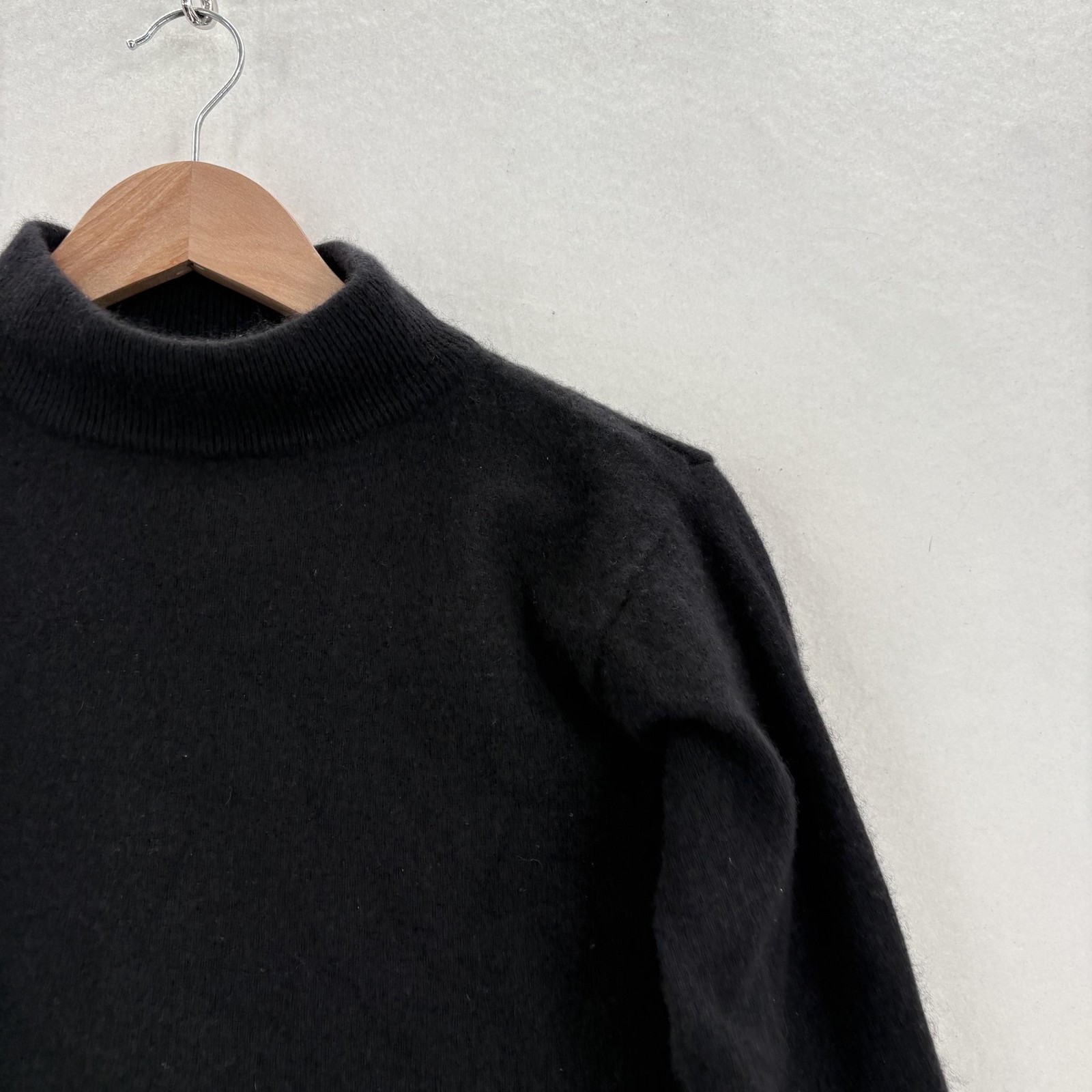 Vintage Images Sweater Womens Small Black 100% Cashmere Mock Neck Knit Pullover