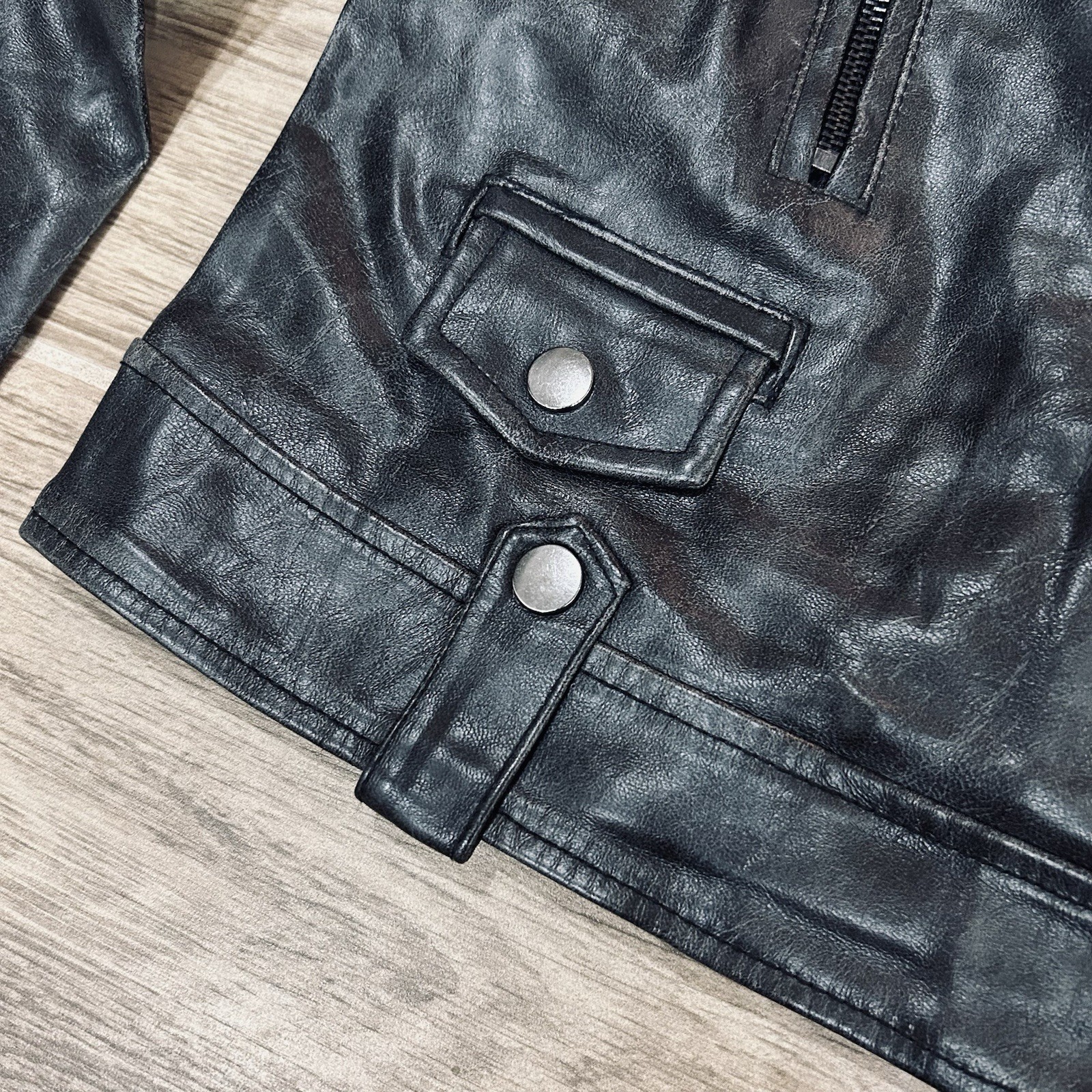 7 for All Mankind Black Vegan Faux Leather Moto Jacket Women’s Size Small