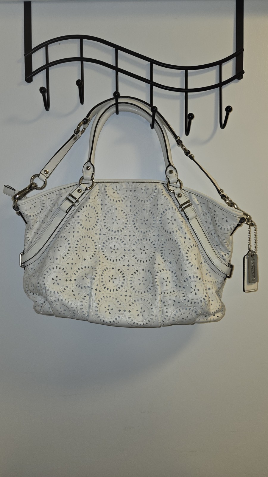 Coach Madison – White Lasercut Satchel