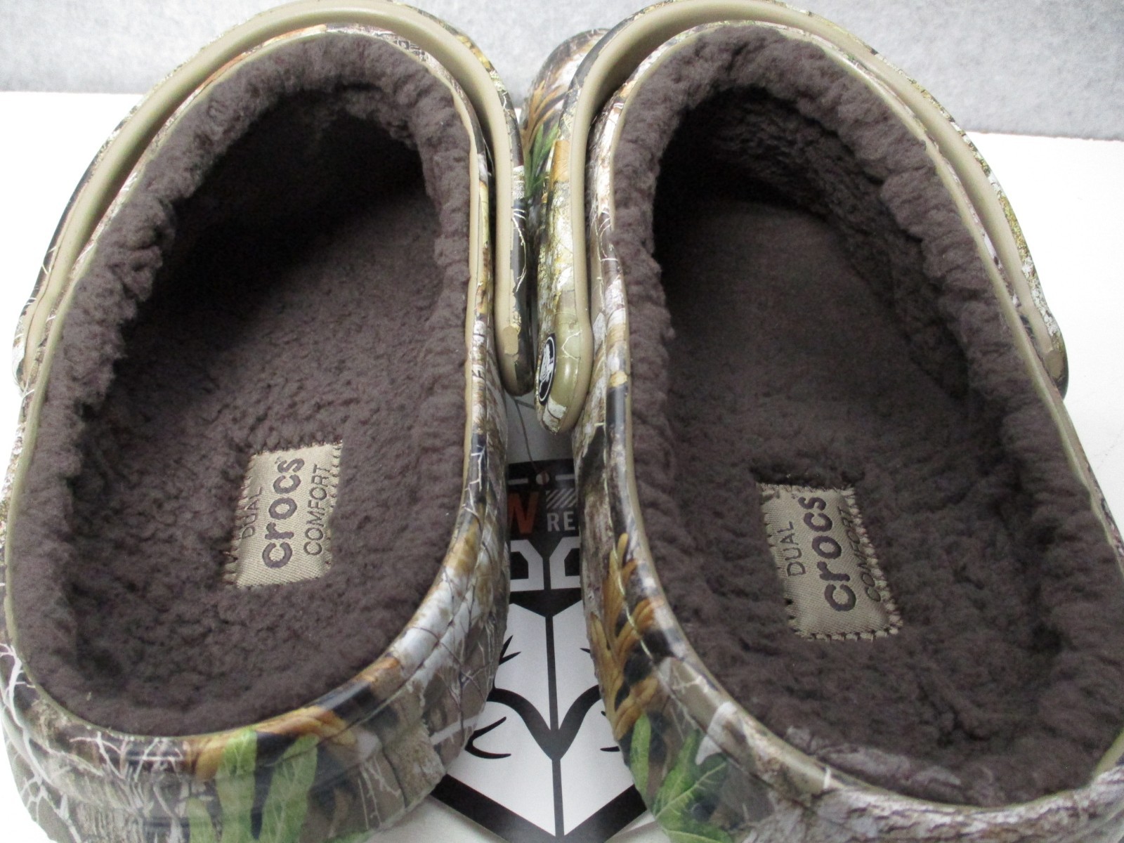 Crocs Classic Lined Realtree Chocolate Brown Camouflage Camo Clog Mens Sz 11