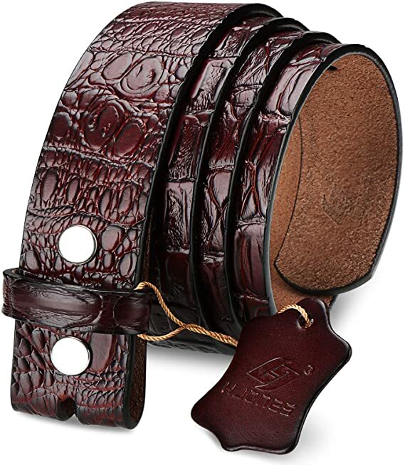 HJONES 38mm Men’s Replacement Belt Leather Belt Strap Without Buckle 1 1/2” Wide