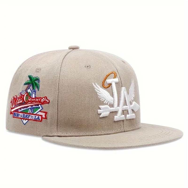 LA Flat Brim Snapback Embroidered Hip-Hop Streetwear Los Angeles Baseball Cap