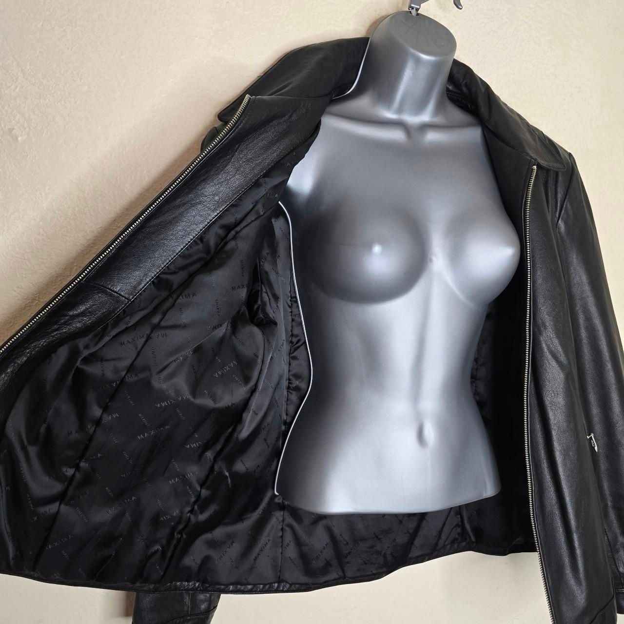 Wilsons Leather Maxima Black Genuine Leather Moto Jacket