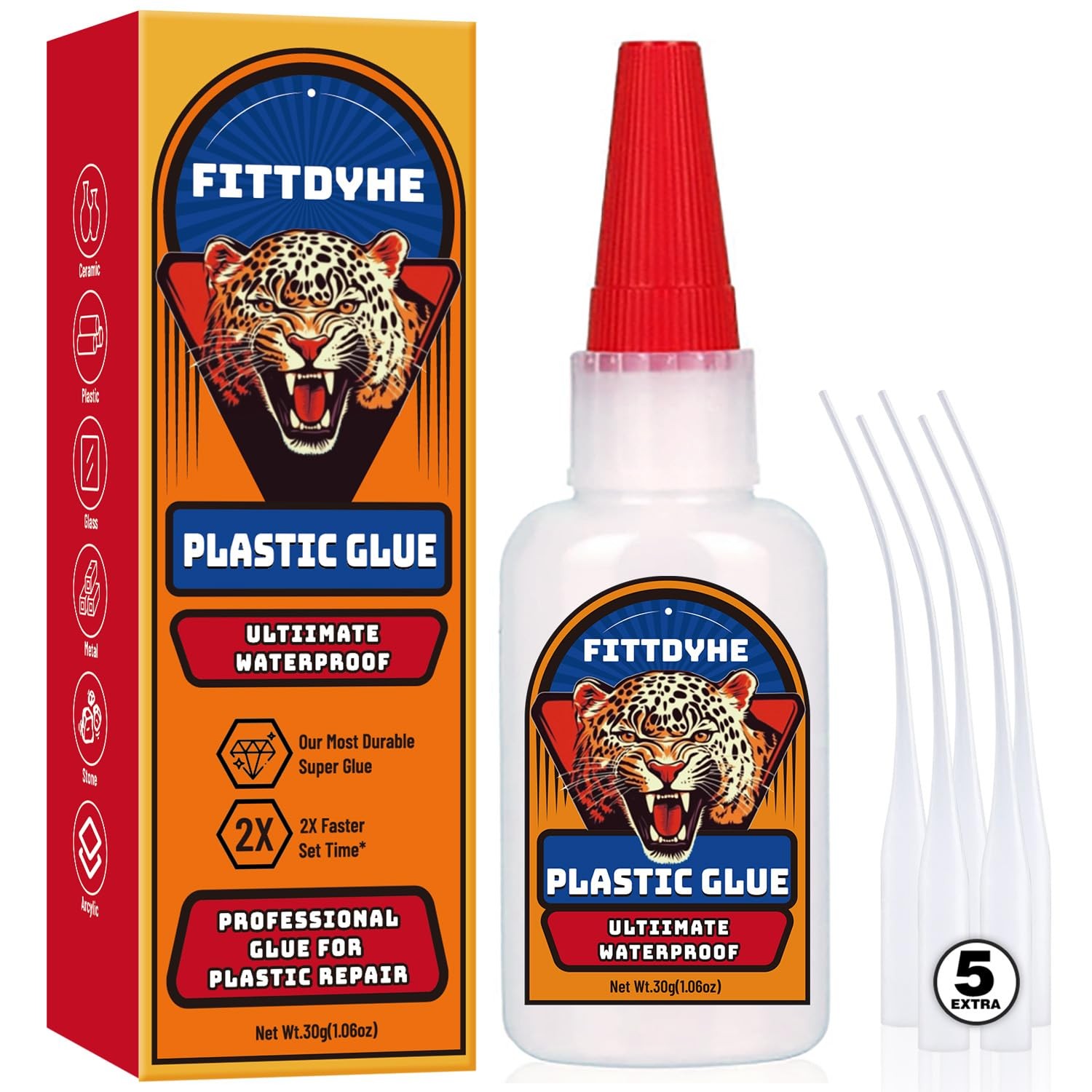Super Plastic Glue 30 g, for Plastic, Strong Fast Drying Clear 30g