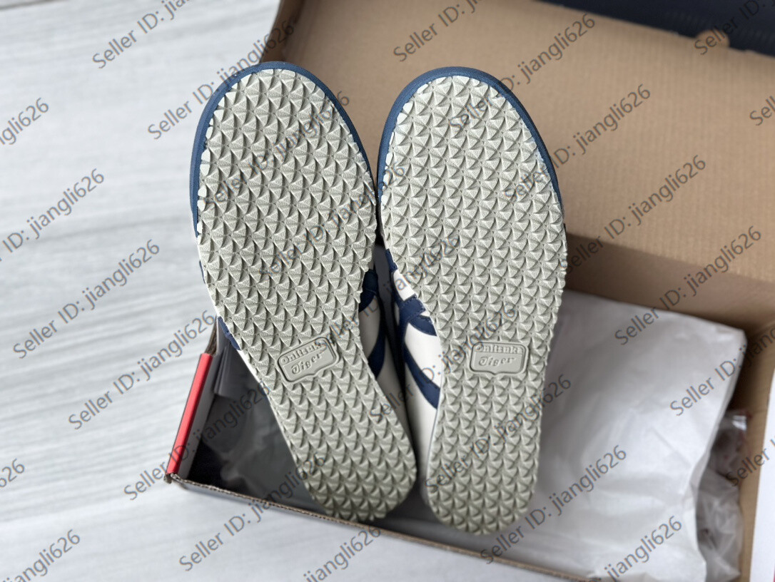 2026 Onitsuka Tiger Mexico 66 Classic Unisex Shoes Birch/Navy Blue Retro Sneaker