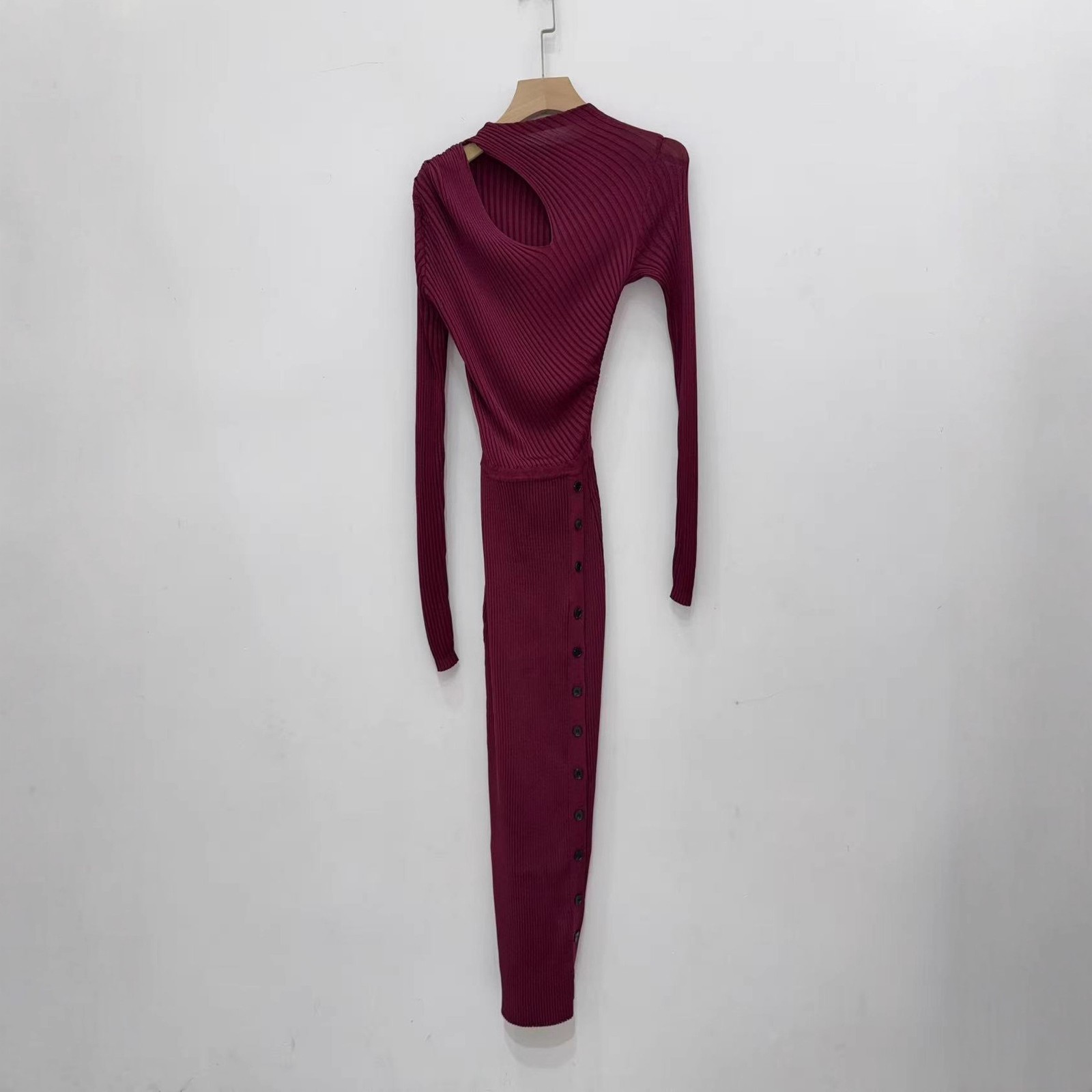 Self-Portrait Womens Autumn New Elegant Hollow Slim Knitted Medium Long Dress