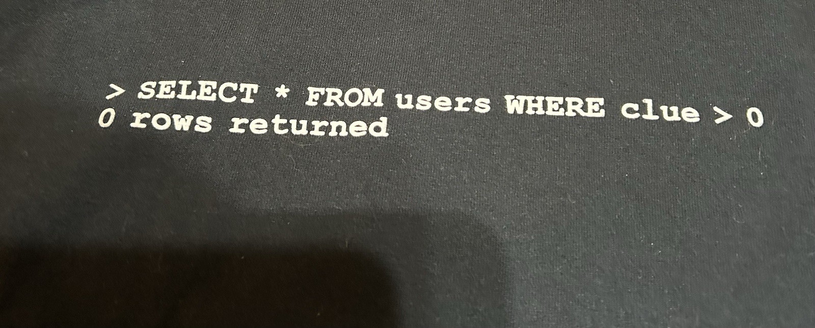 Adult Size 3XL IT Programmer SQL Code Nerd T-Shirt Funny Novelty Great Gift Idea