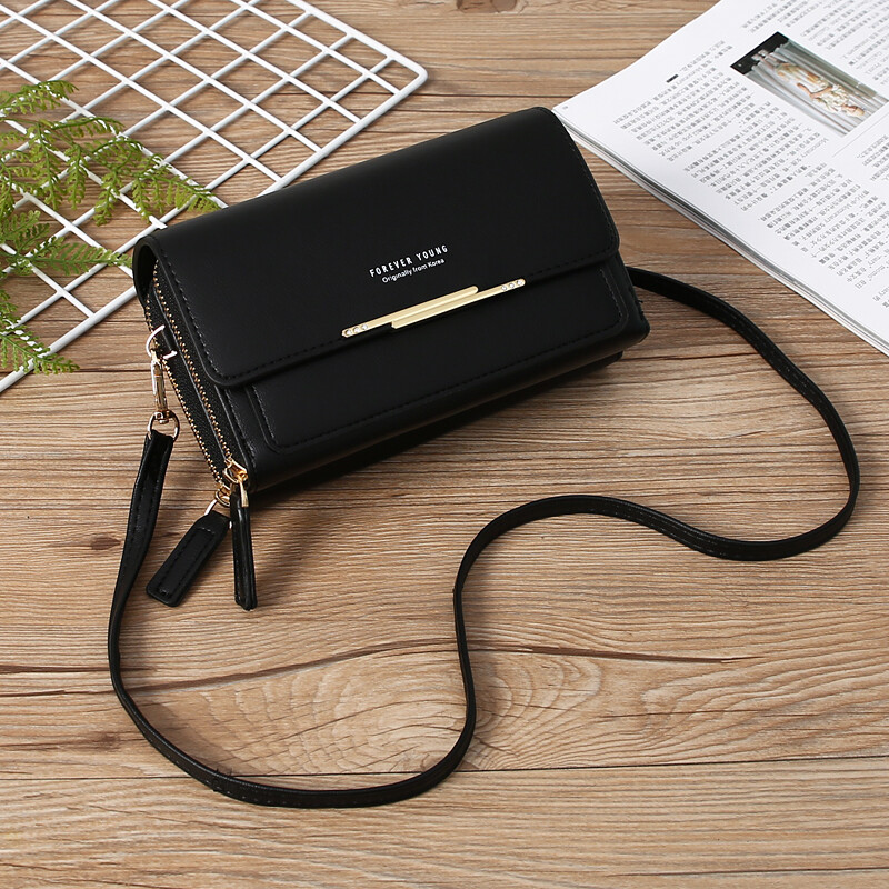 Large Capacity Women’s Zipper Shoulder Bag Crossbody Bag Cell Phone Bag Wallet