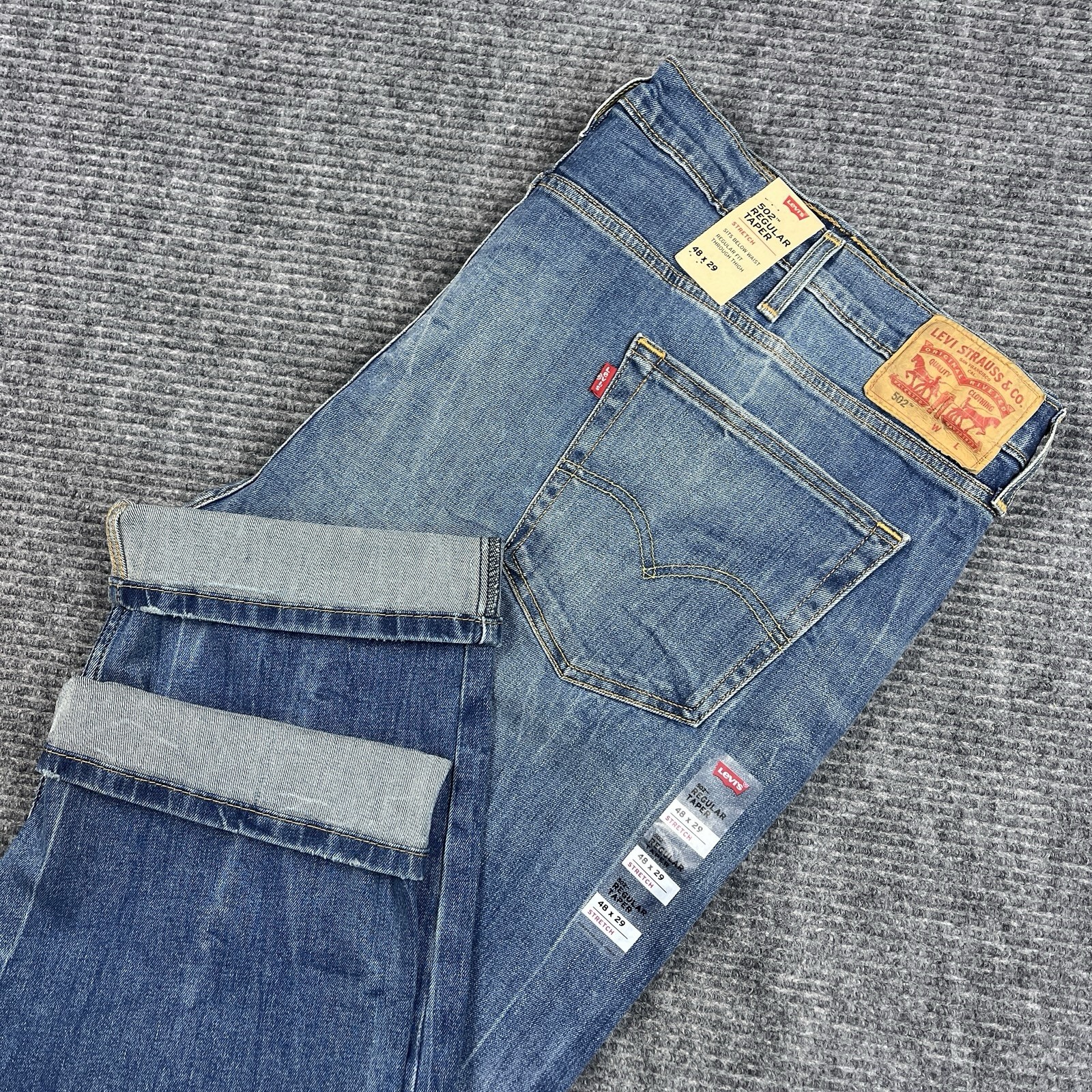 Levi’s 502 Men’s size 48×28 Big & Tall Regular Taper Fit Blue Jeans NEW NWT