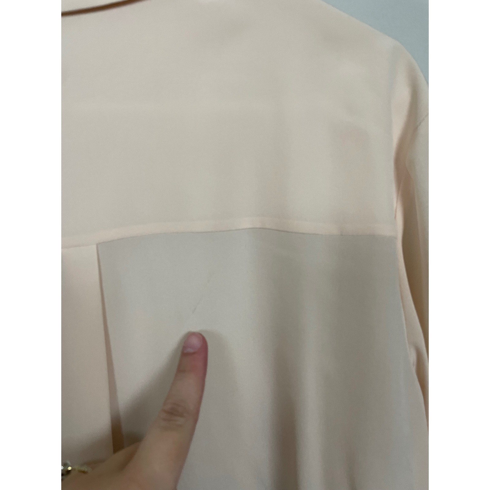 Chloé Pale Pink Silk Button Down Blouse Size 44 Feminine Quiet Luxury Designer