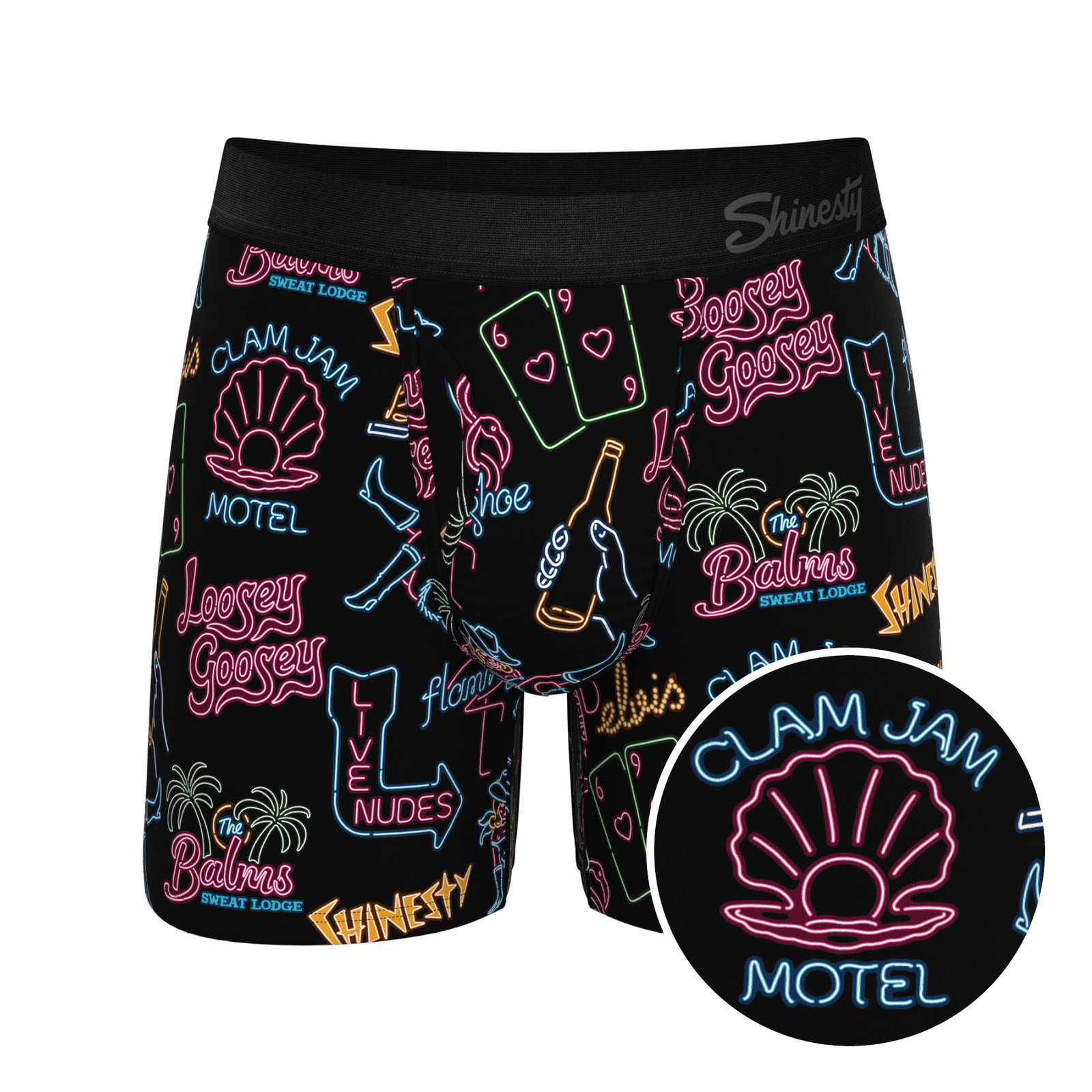 Shinesty “The Neon Dream” Vegas Signs Ball Hammock® Pouch Underwear with Fly