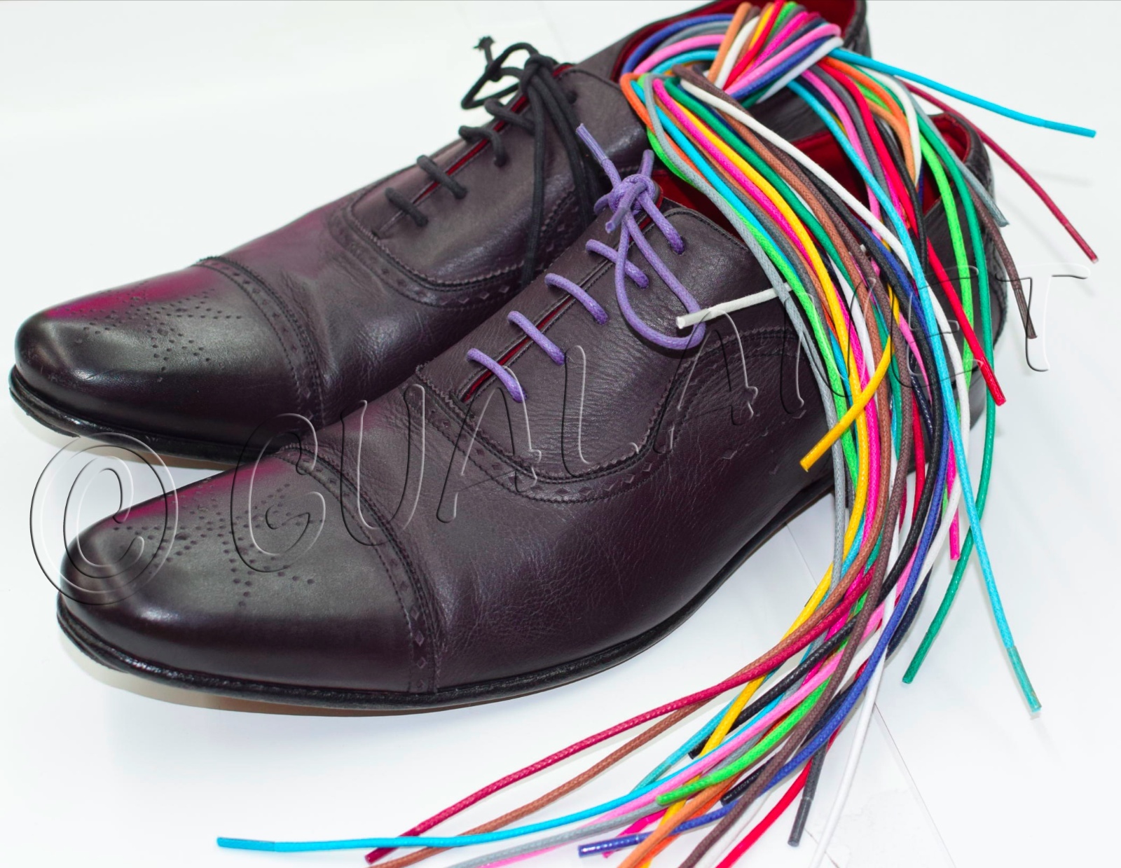 ROUND Premium Waxed Cotton Dress Shoelaces Thin Colorful Shoe Boot Laces Strings