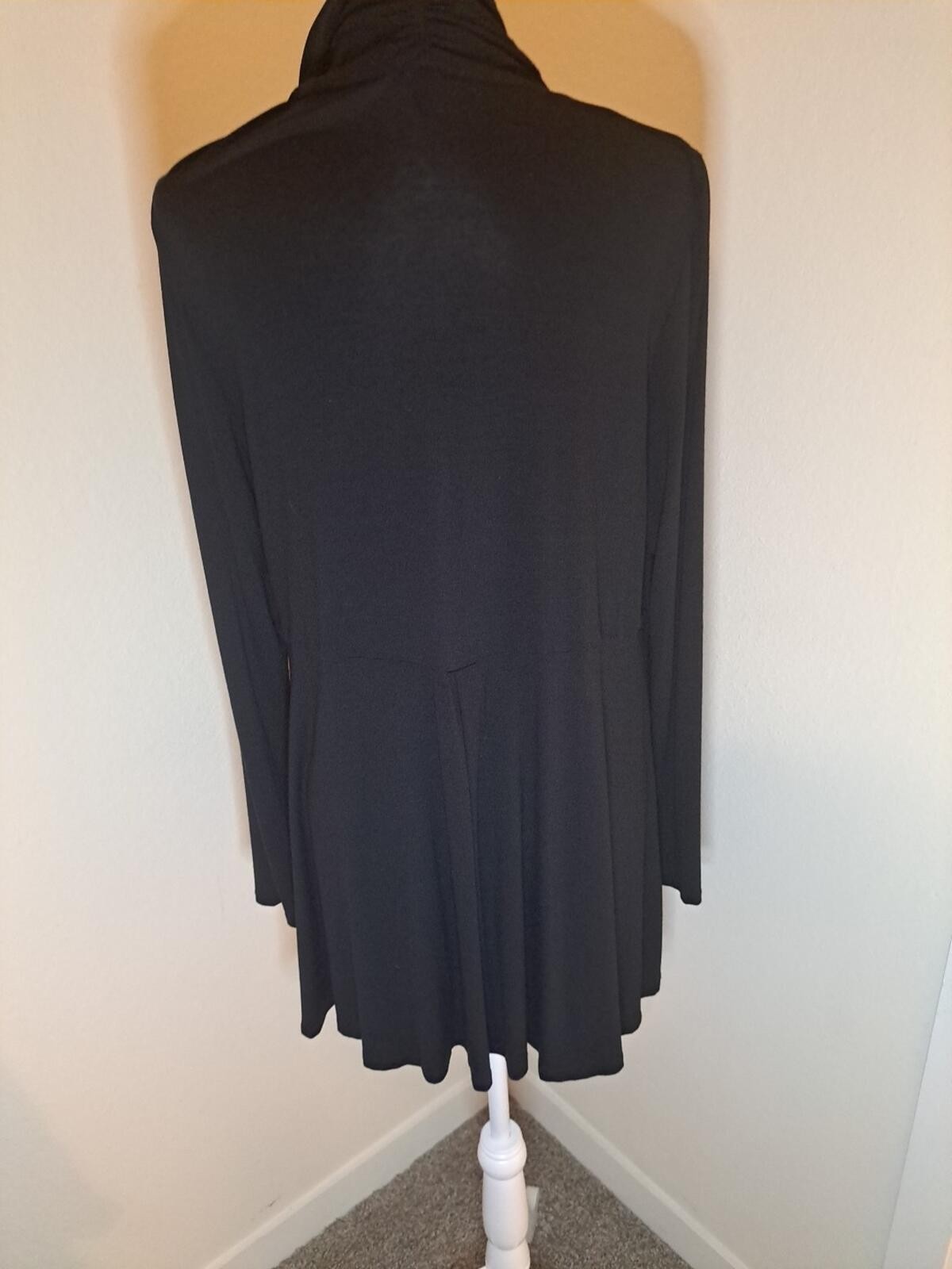 Eileen Fisher Open Front Cardigan Black XL EUC Returns Accepted