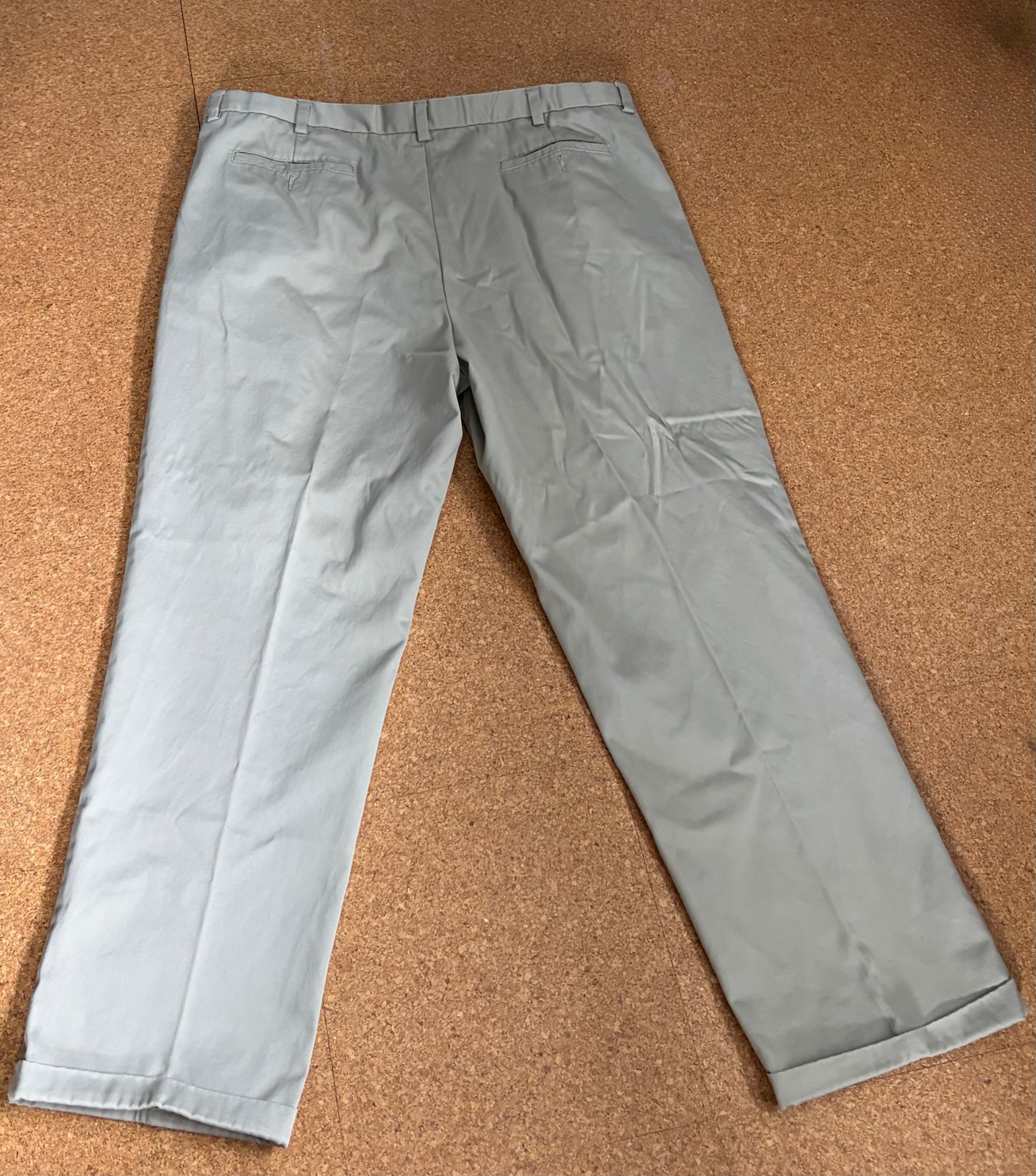 1990s Vintage Men’s Beige Cotton Pleated Trousers Size N/A