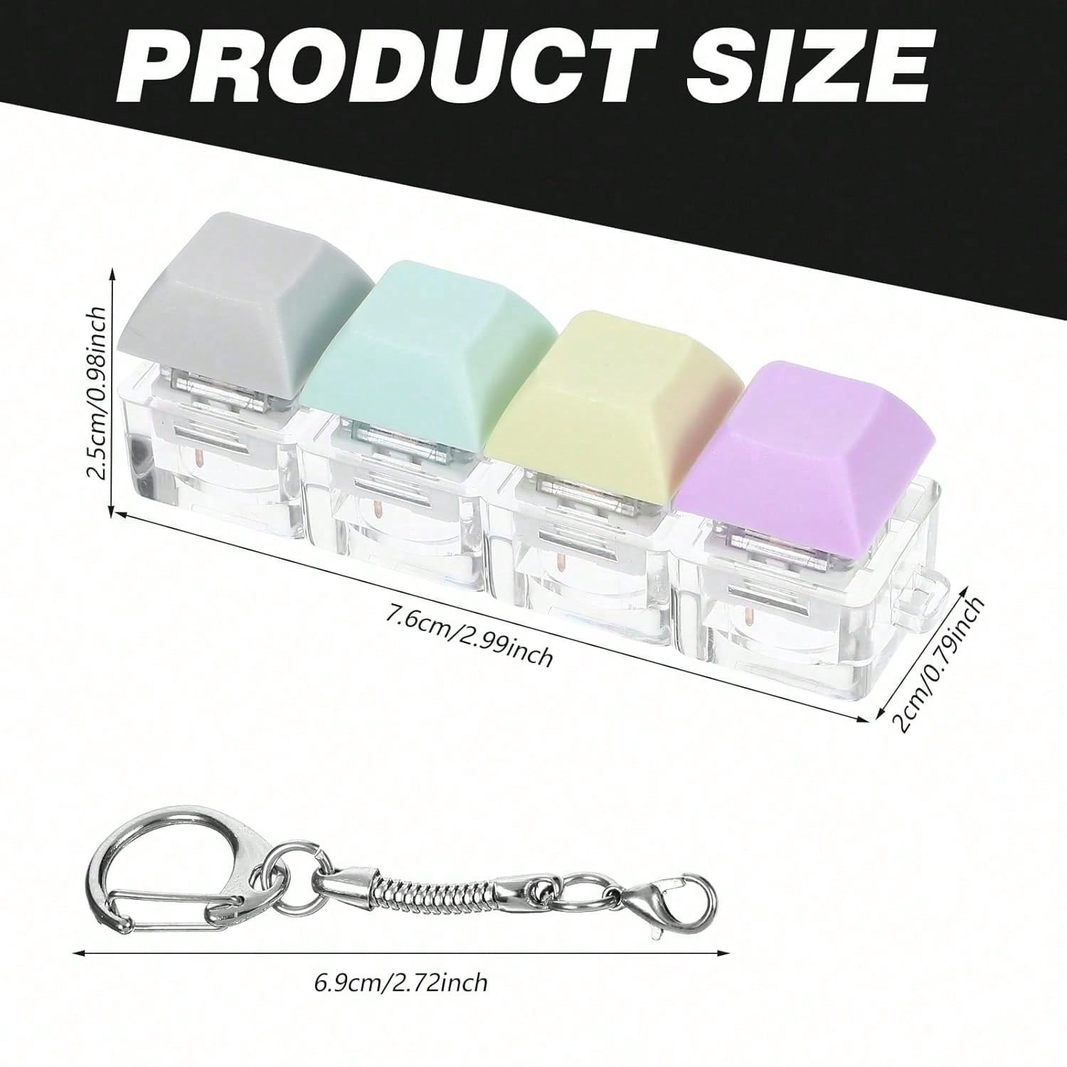 1 Pack Keyboard Fidget Toy Keychain Clicky Silent Stress Relief for Adult