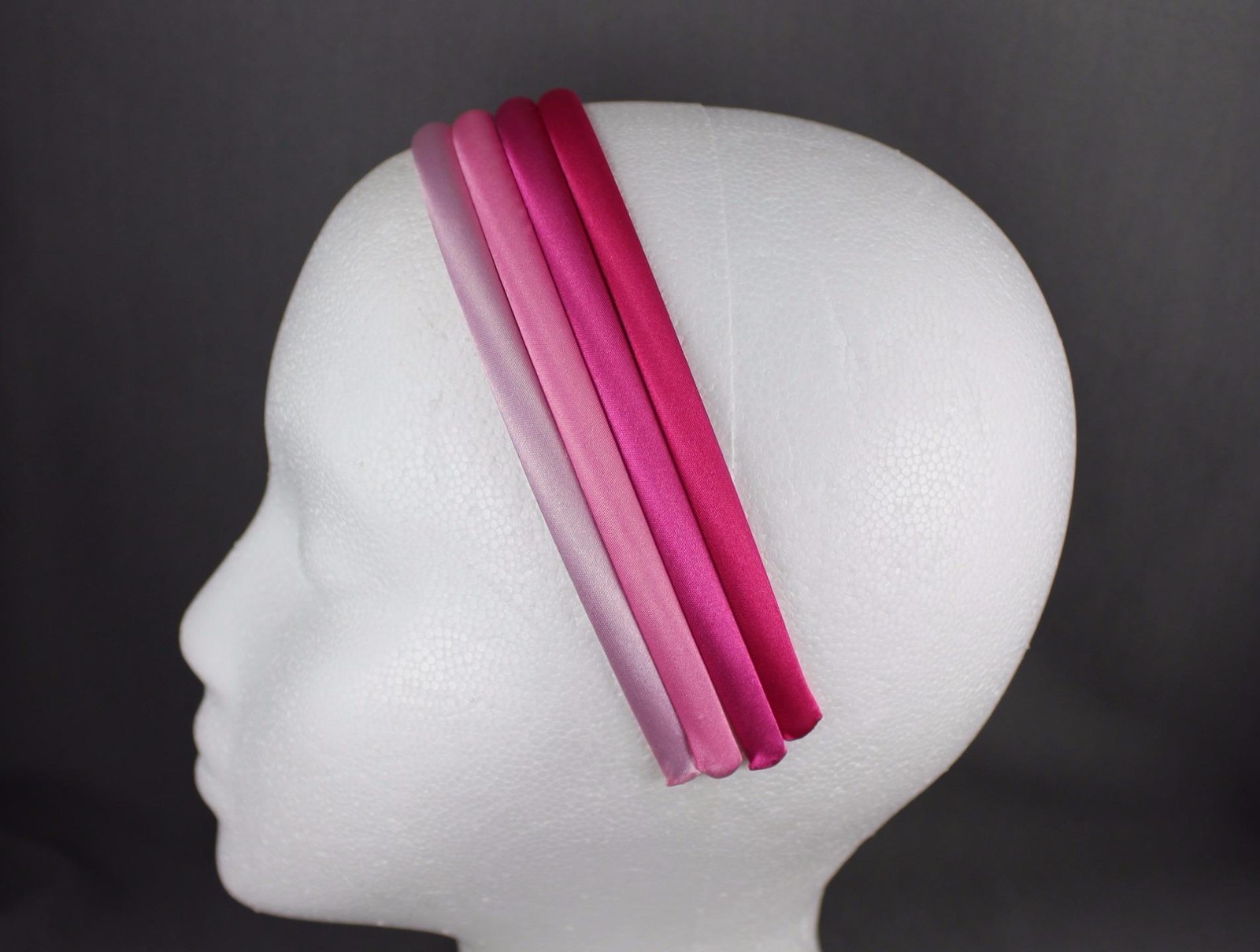 pack of 4 thin skinny satin fabric covered headband hair band accessory 3/8 wide
