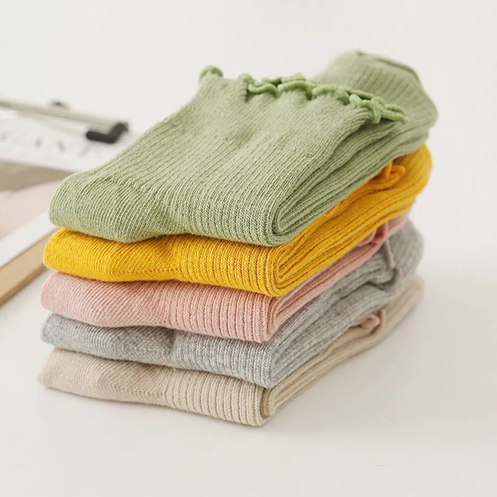 6× Cotton Ruffled Socks Ankle Socks Knitted Soft Ruffled Casual Women’s Sock USA