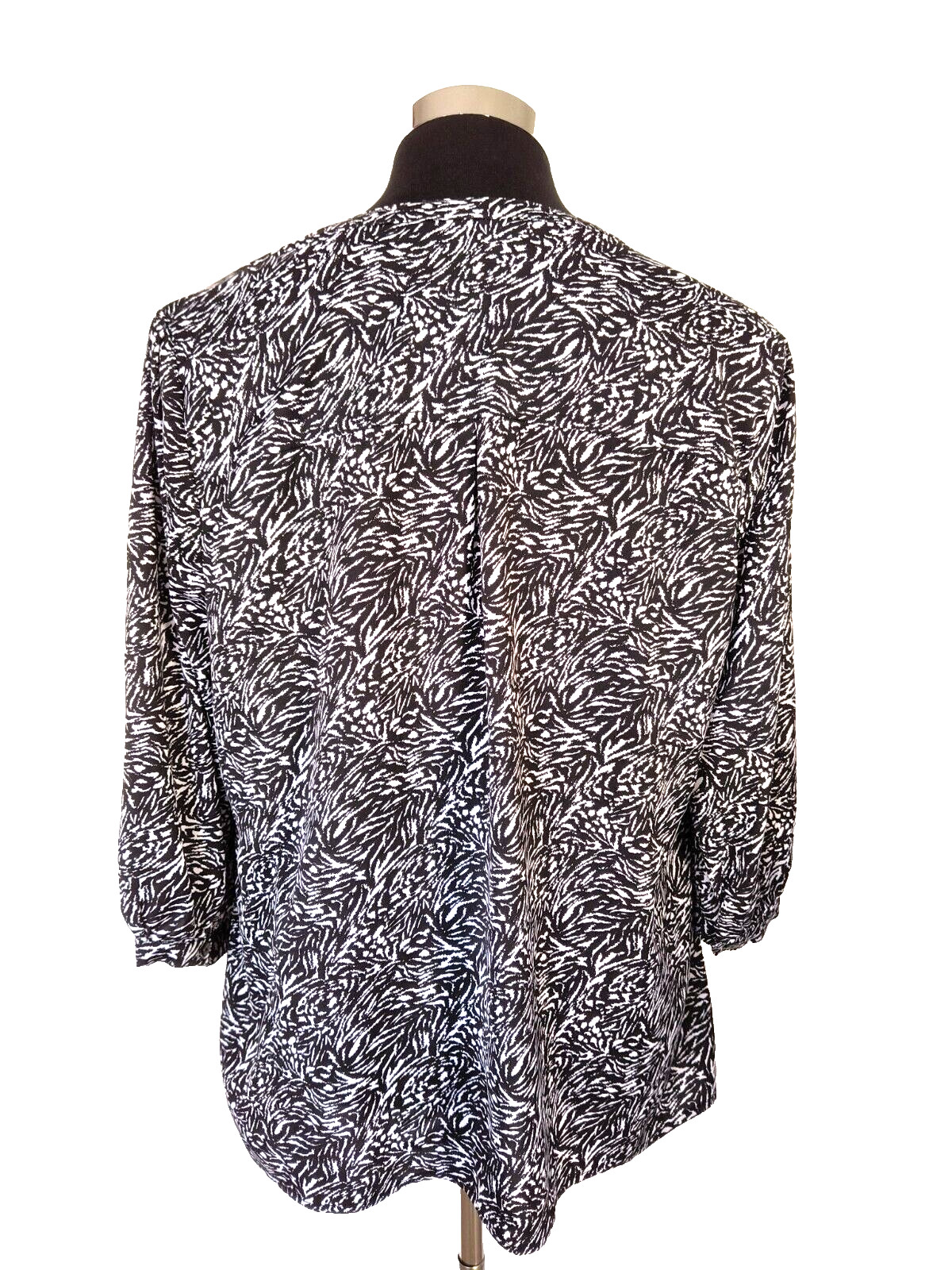 C.J. Banks Women’s Blouse Size X Black & White Pullover Polyester -Spandex