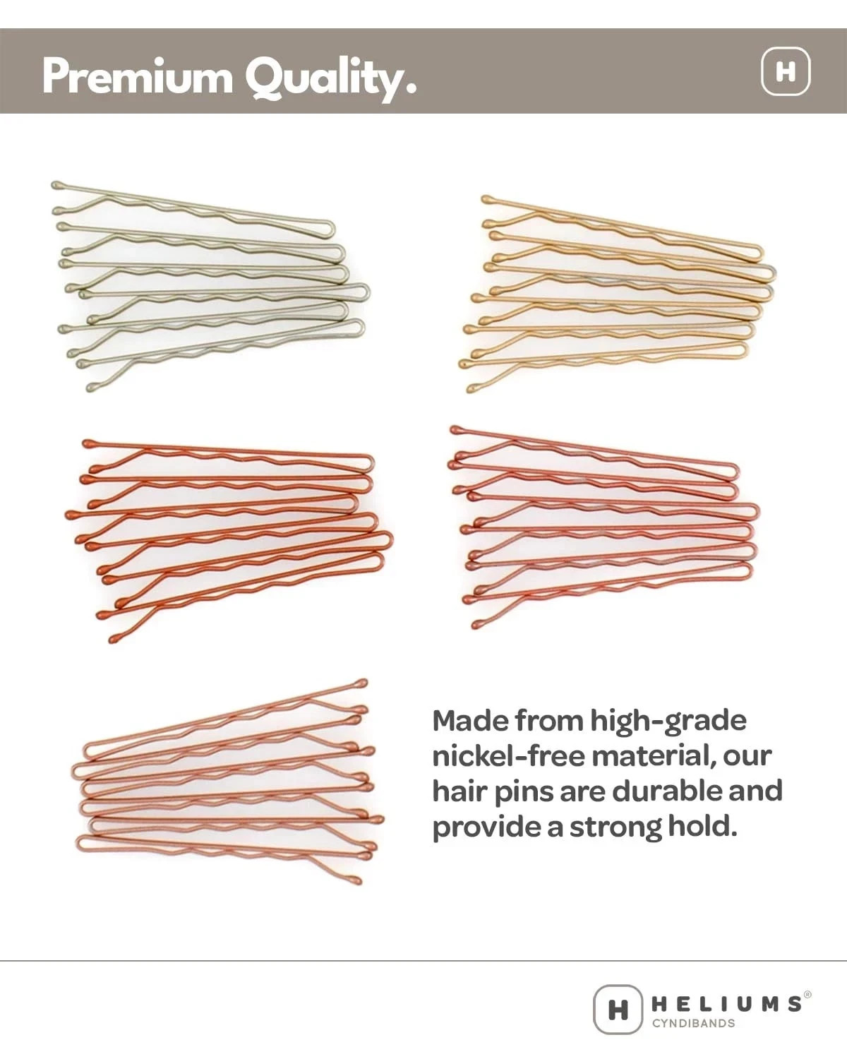 Heliums Bobby Pins – White – 2 Inch Wavy Hair Pins, Color Matched for Grey an…
