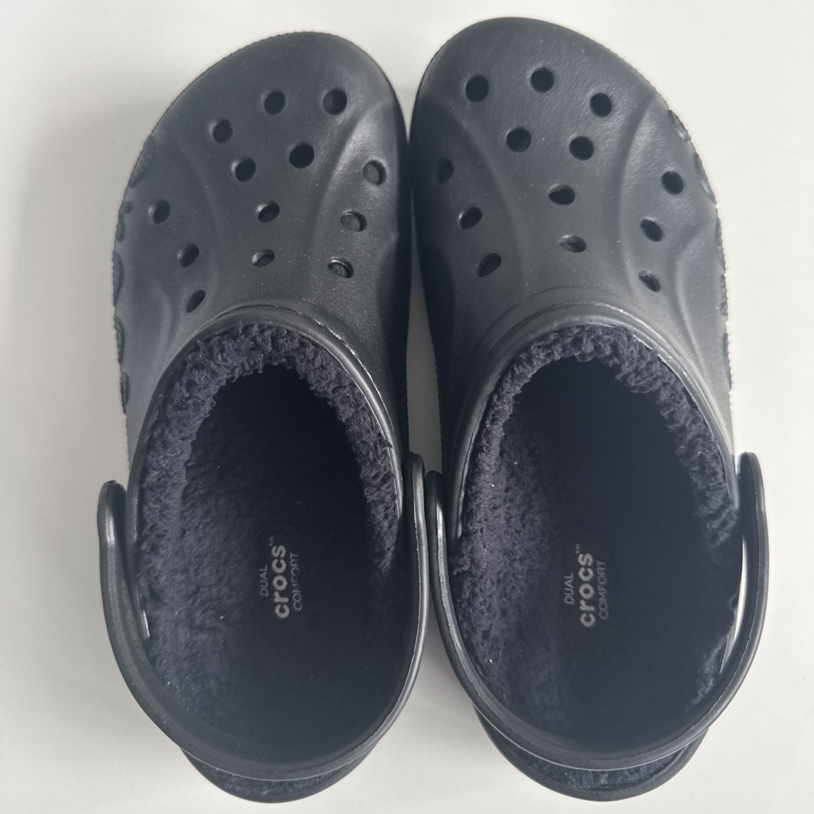 NEW without Tags Dual Crocs Comfort Black Shearling Padded Mules W 8/ M 6