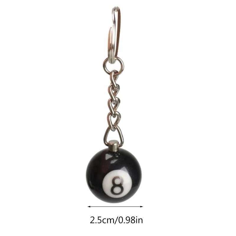 8 Ball Pool Keychain Billiards Charm Pendant Resin Key Ring Gift