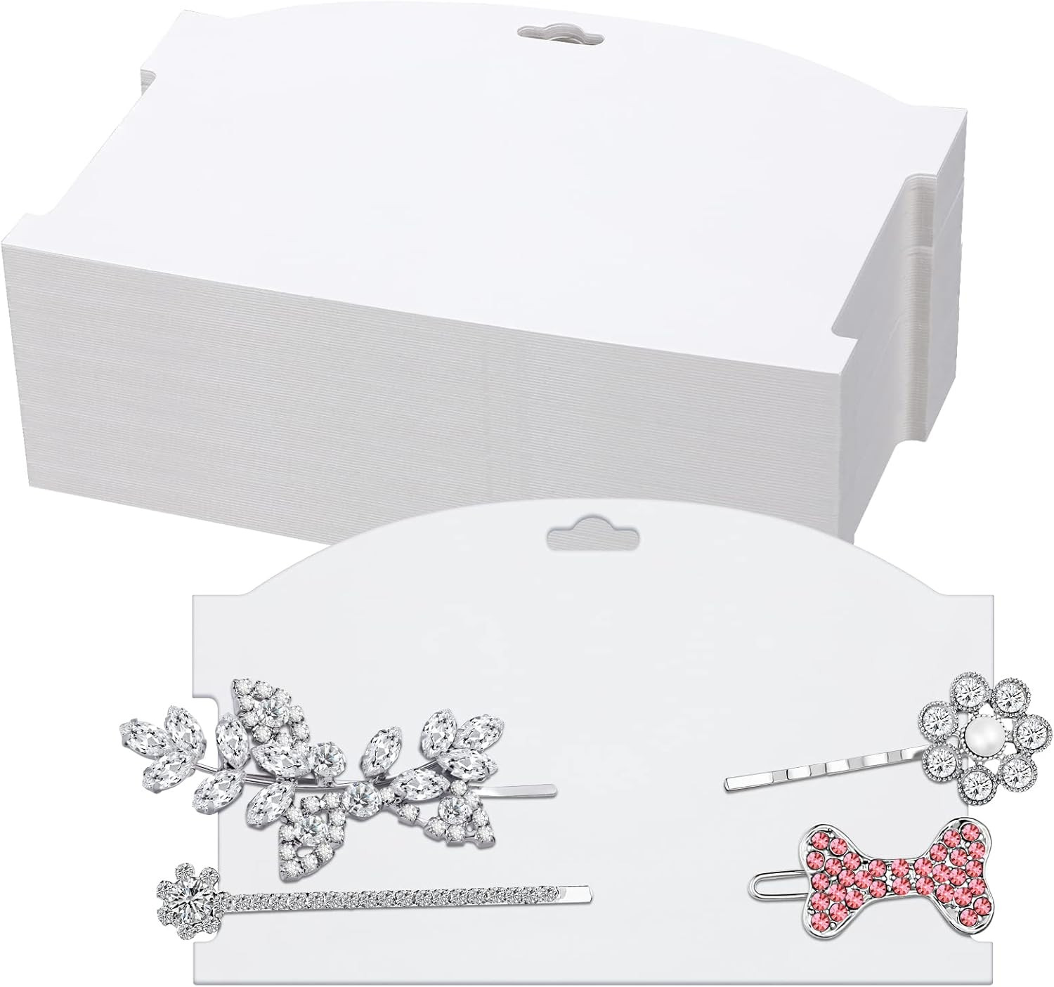 50 Pieces Hair Clip Headband Display Cards 7.8 x 4.8 Inches Hair Bow Claw Clip H