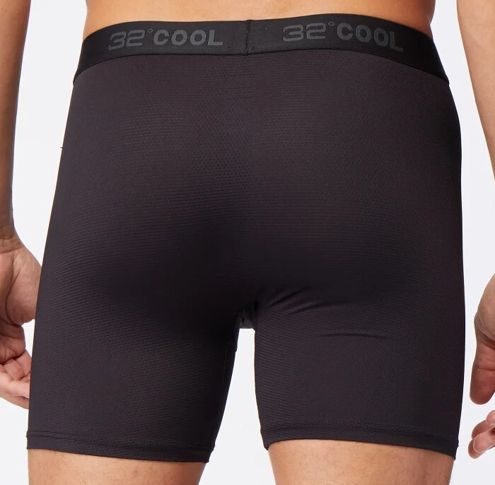6 Pack – 32 Degrees Cool Men’s Comfort Mesh Boxer Brief Black S, M, L, XL, XXL