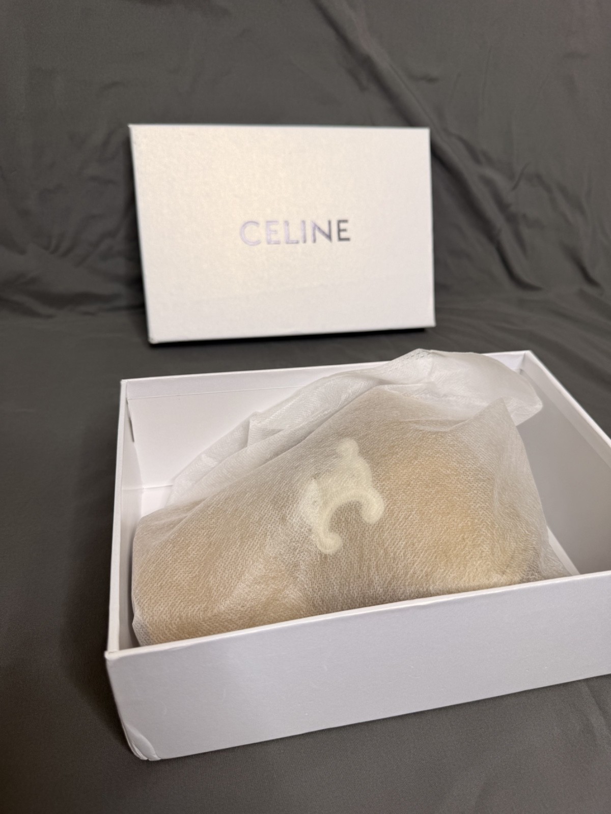 CELINE Paris Triomphe Adjustable Baseball Cap Tan/Beige Size Medium Unisex
